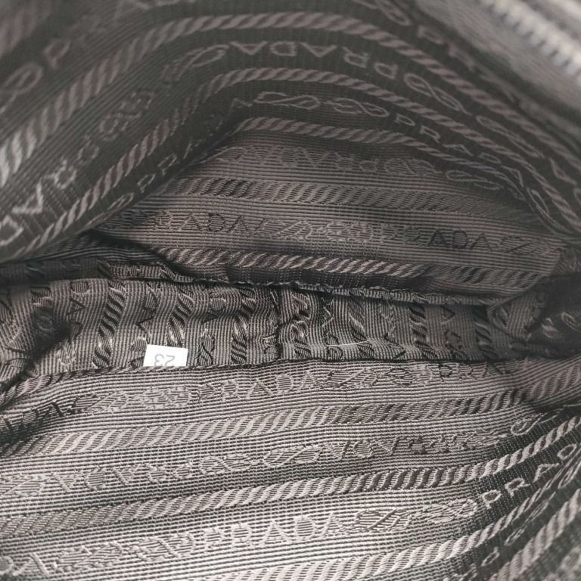 Prada Prada Triangle Pouch Bag 1N0021 Gray Metallic Canvas Women's Size ONE SIZE - 7 Thumbnail