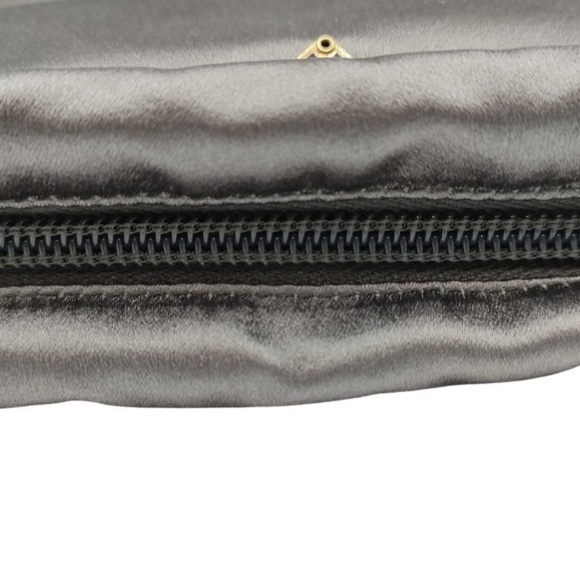 Prada Prada Triangle Pouch Bag 1N0021 Gray Metallic Canvas Women's Size ONE SIZE - 5 Thumbnail