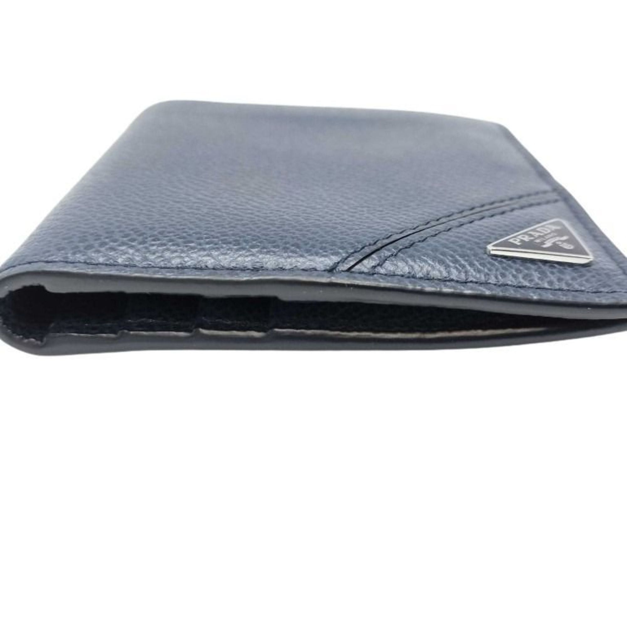 Prada Prada Triangle Wallet 2MO004 Black Leather Men's Bifold Size ONE SIZE - 5 Thumbnail