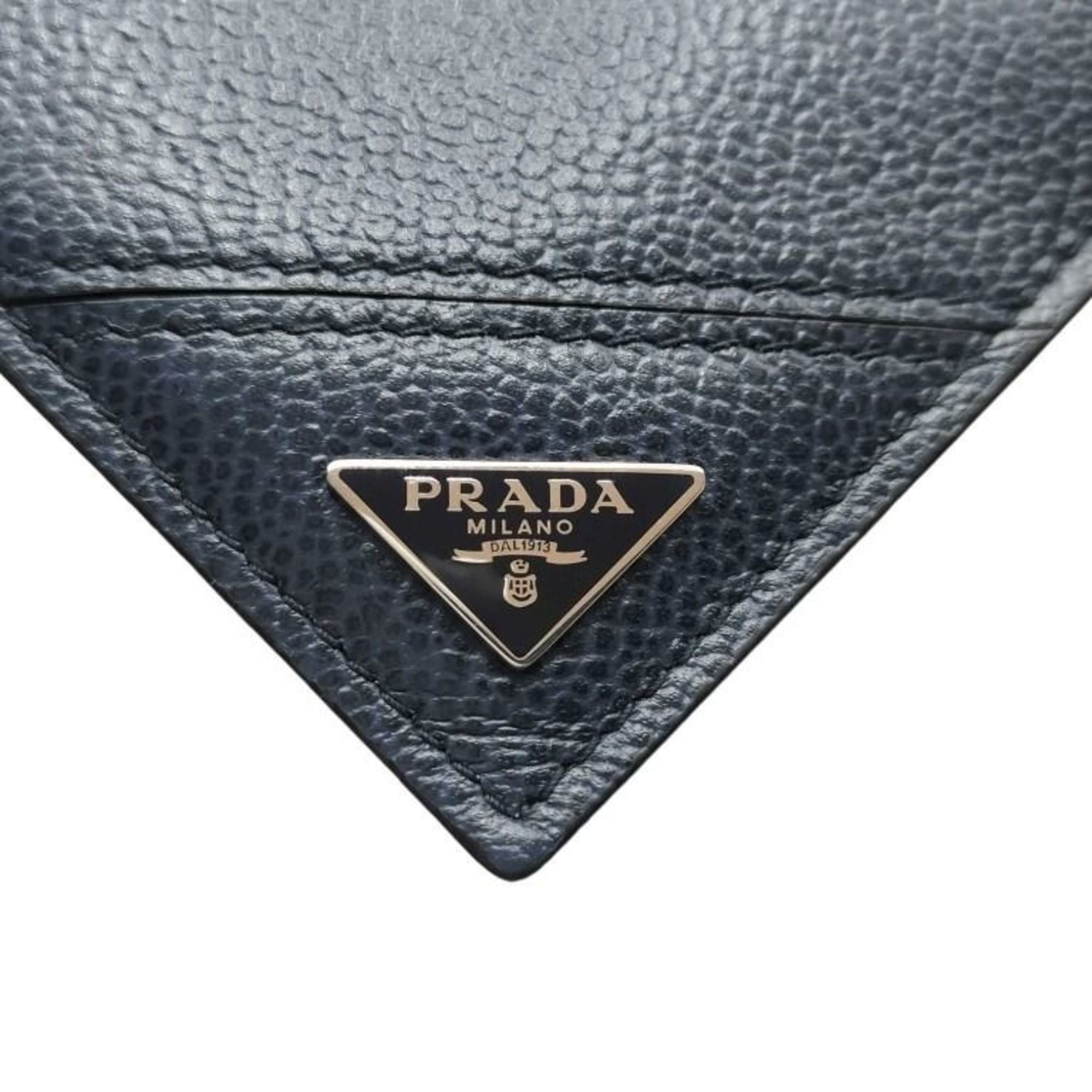 Prada Prada Triangle Wallet 2MO004 Black Leather Men's Bifold Size ONE SIZE - 2 Thumbnail
