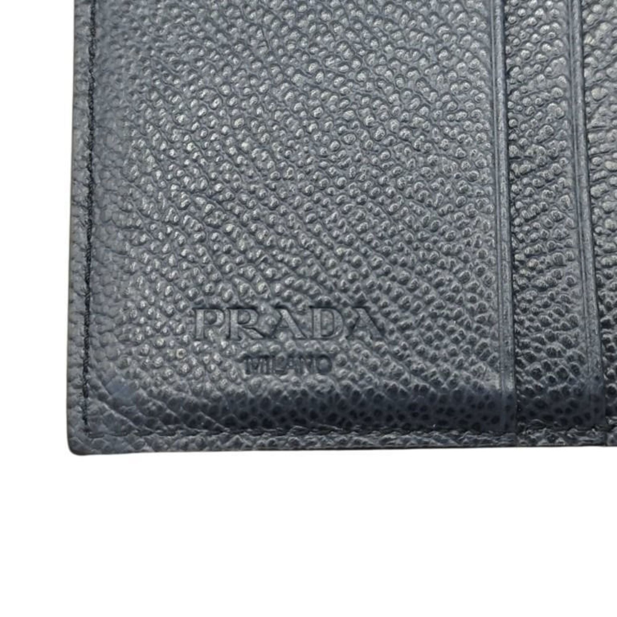 Prada Prada Triangle Wallet 2MO004 Black Leather Men's Bifold Size ONE SIZE - 8 Thumbnail