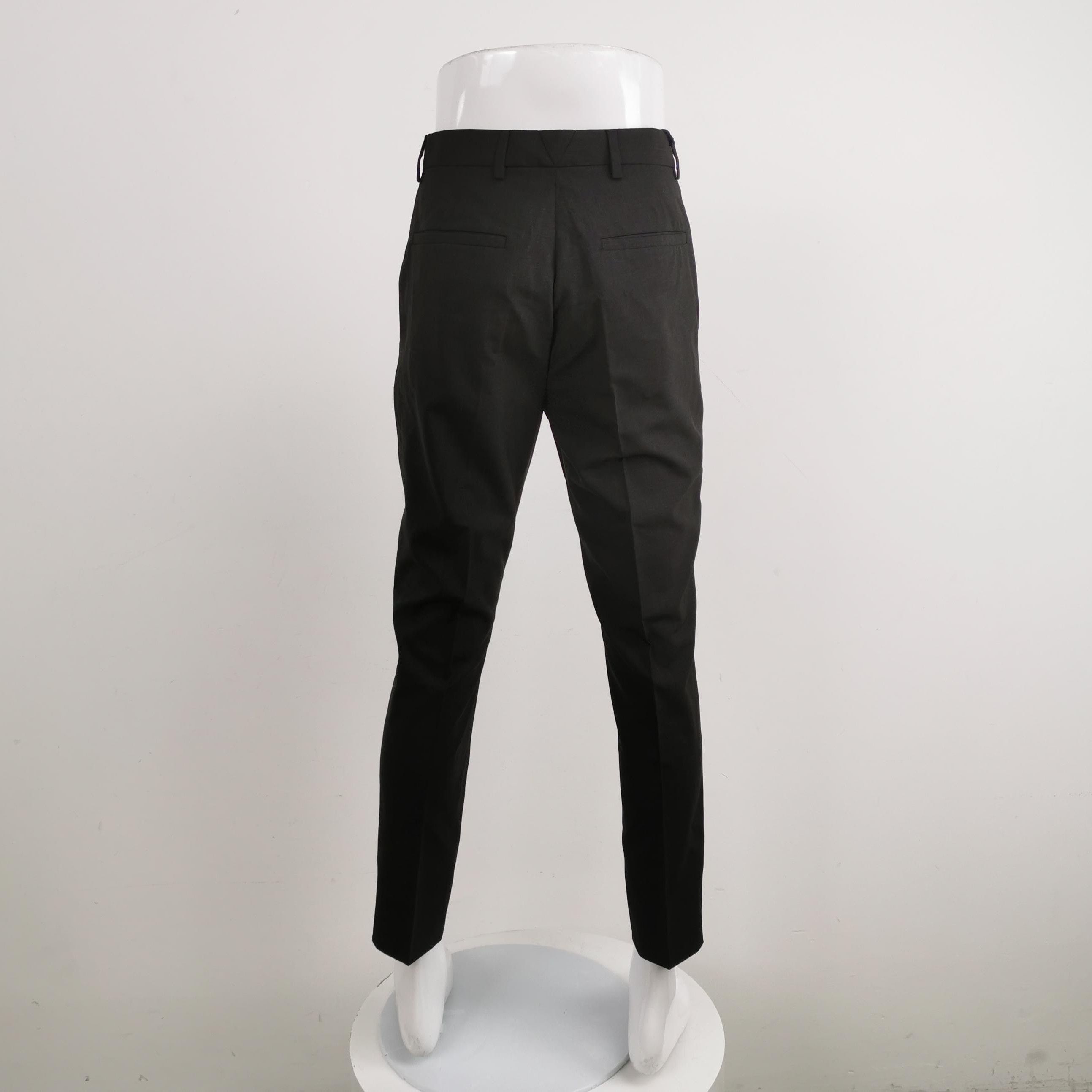 Prada Prada Black Wool Straight Leg Trousers Size 44 0089 Size 42" / US 20 - 2 Thumbnail