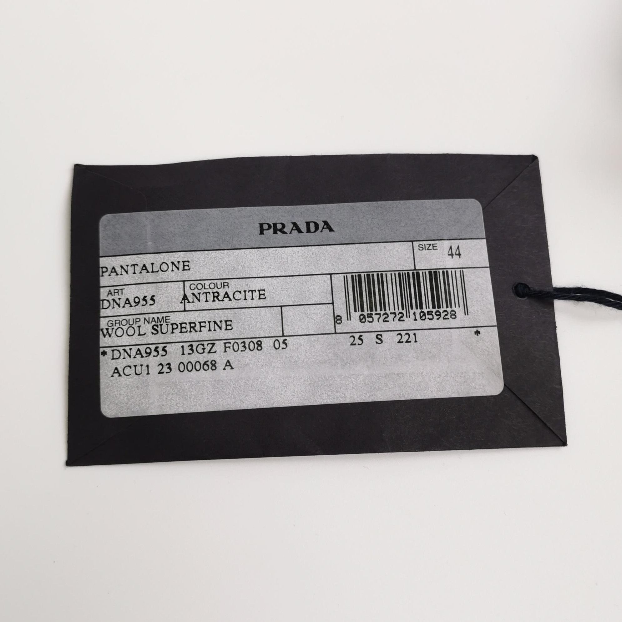 Prada Prada Black Wool Straight Leg Trousers Size 44 0089 Size 42" / US 20 - 4 Thumbnail