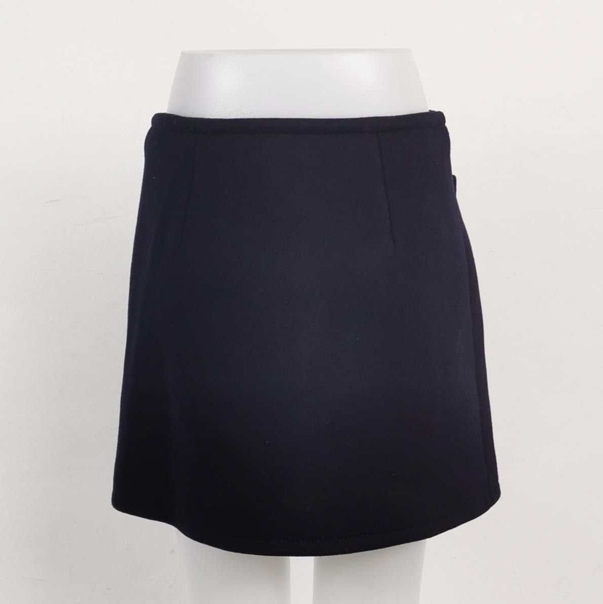 Prada Prada Logo Detail Navy Mini Skirt 0089 Size 38" / US 16 / IT 52 - 2 Thumbnail