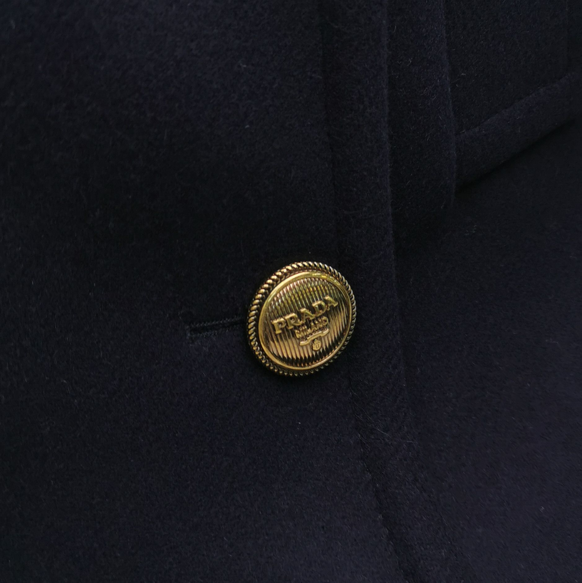 Prada Prada Logo Detail Navy Mini Skirt 0089 Size 38" / US 16 / IT 52 - 3 Thumbnail