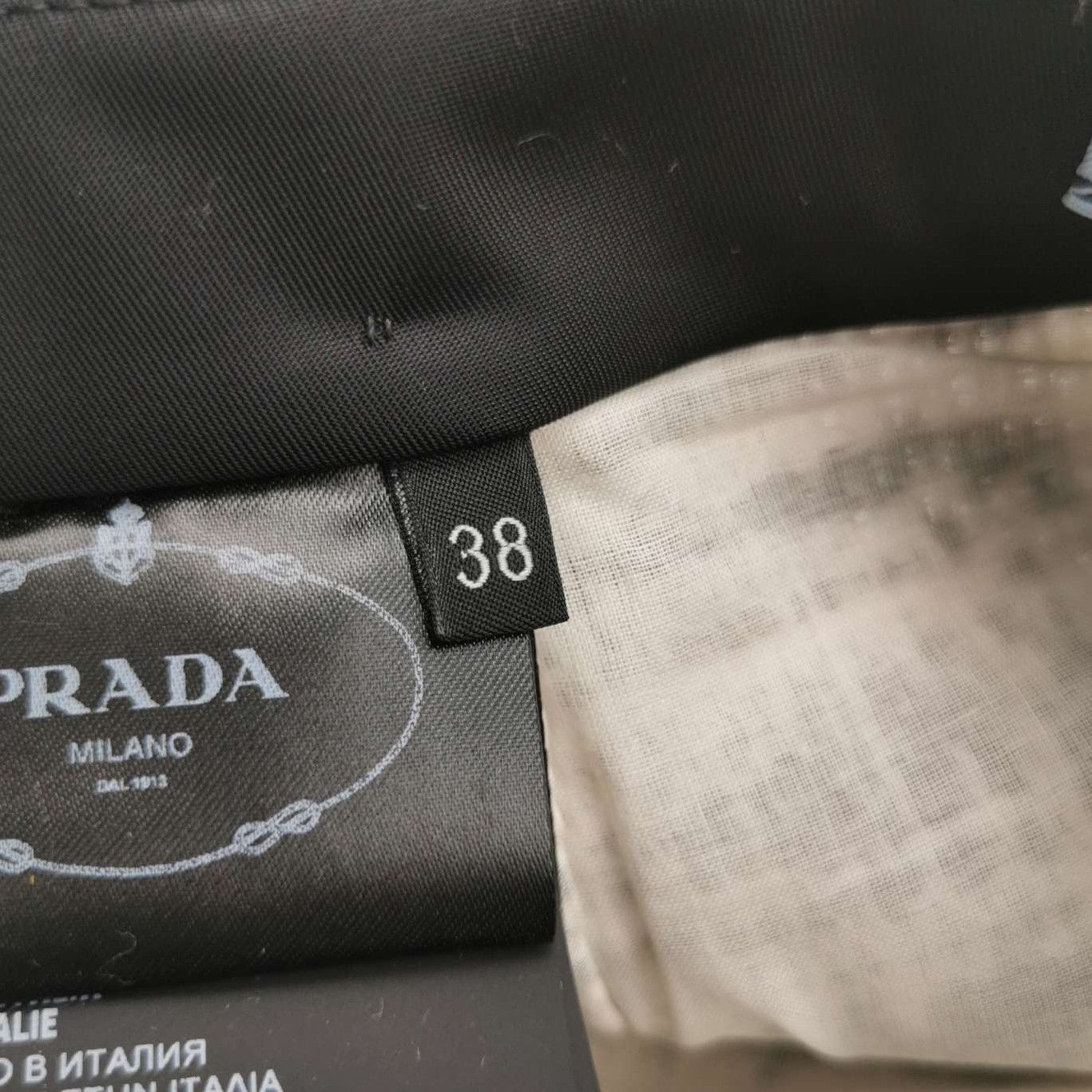 Prada Prada Contrast Cotton-Linen Mini Skirt 0089 Size 23" - 6 Thumbnail