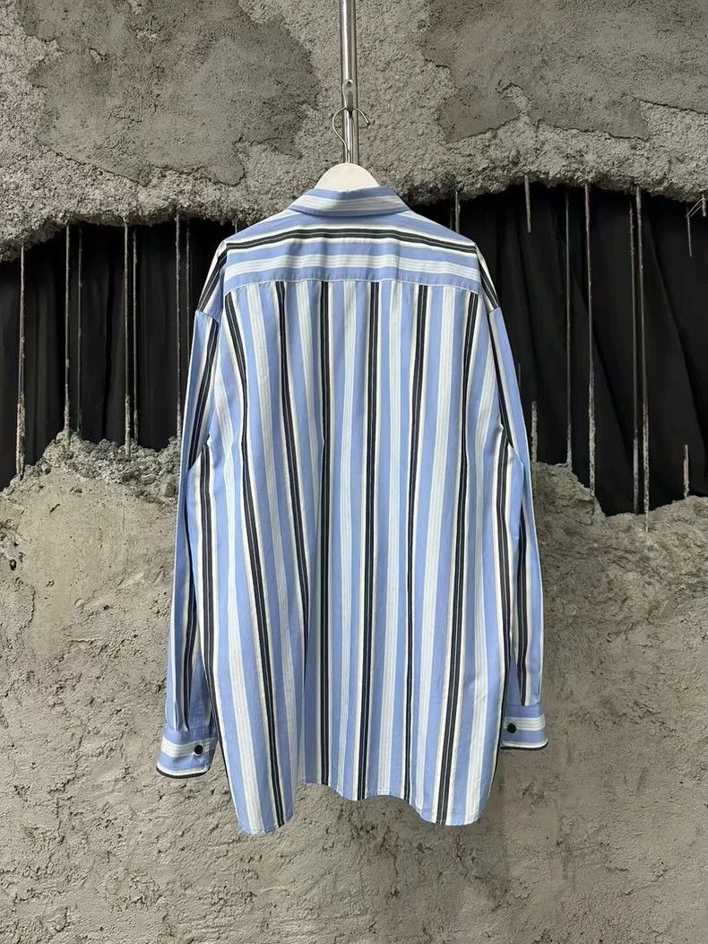 Dries Van Noten Dries Van Noten Blue White Stripe Shirt Size US XS / EU 42 / 0 - 2 Thumbnail