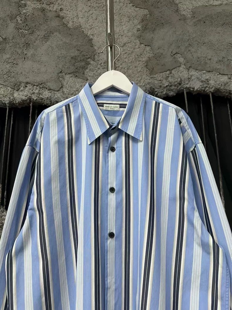 Dries Van Noten Dries Van Noten Blue White Stripe Shirt Size US XS / EU 42 / 0 - 3 Thumbnail