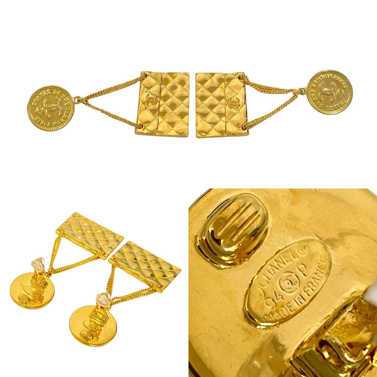 Chanel Chanel Chanel Coco Mark Matelassé Earrings Metal Earrings DUTY FREE for USA Size ONE SIZE - 3 Thumbnail