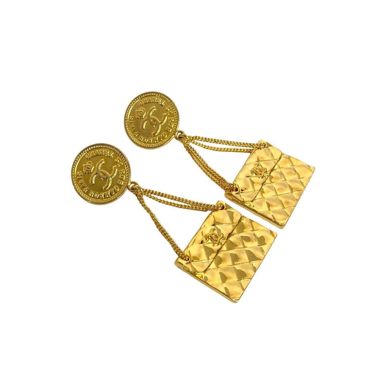 Chanel Chanel Chanel Coco Mark Matelassé Earrings Metal Earrings DUTY FREE for USA Size ONE SIZE - 4 Thumbnail
