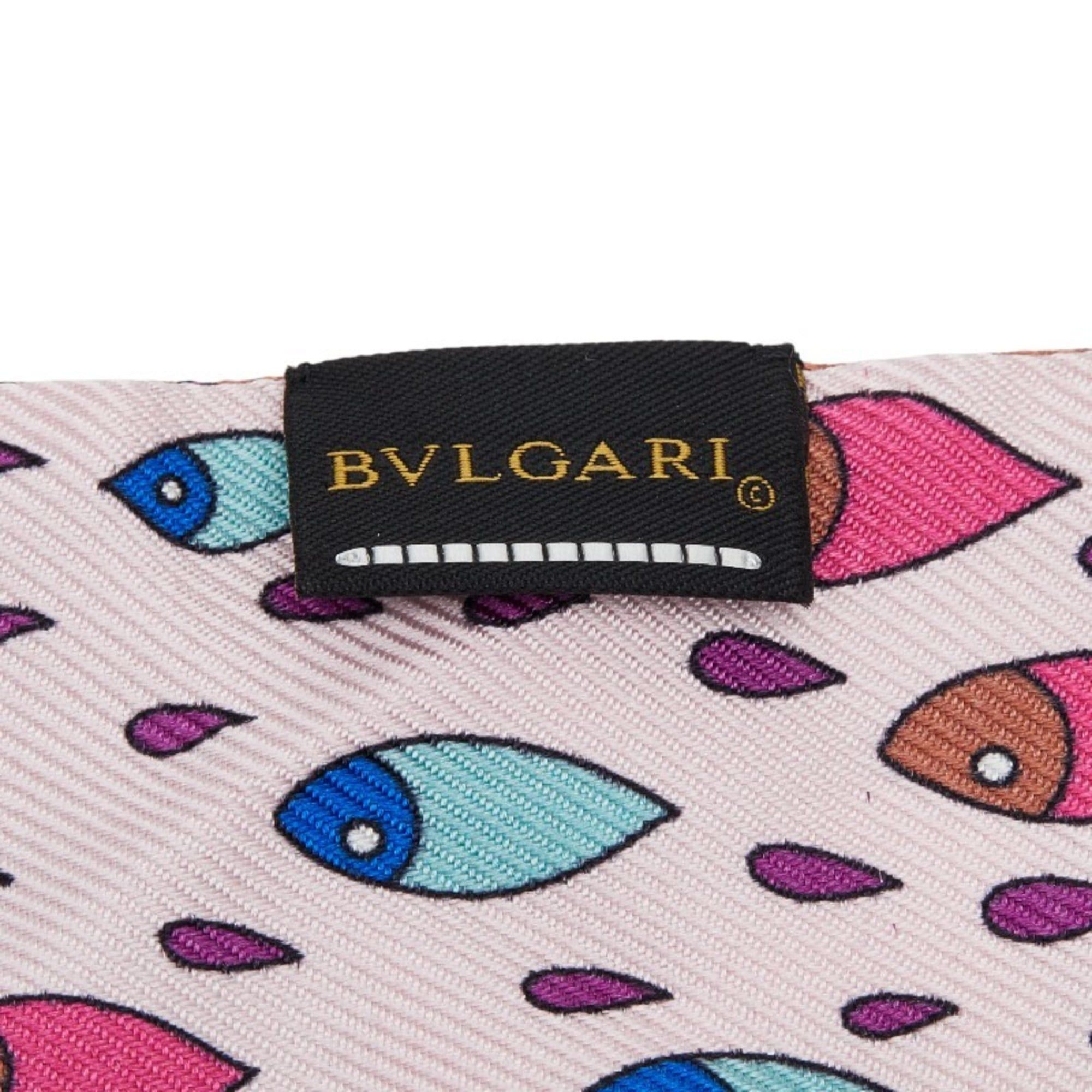 Bvlgari BVLGARI Serpenti logo scarf/muffler in pink and multicolored silk for women Size ONE SIZE - 3 Thumbnail