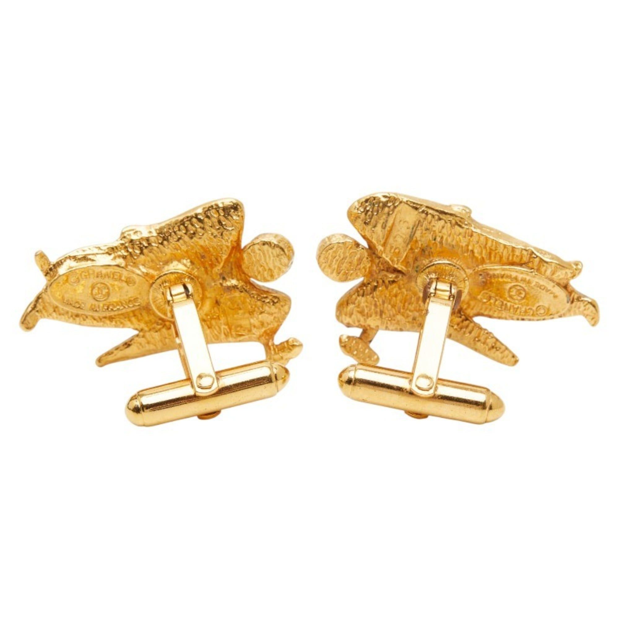 Chanel Vintage Chanel Angel Cufflinks, Gold Plated, Women's Size ONE SIZE - 3 Thumbnail