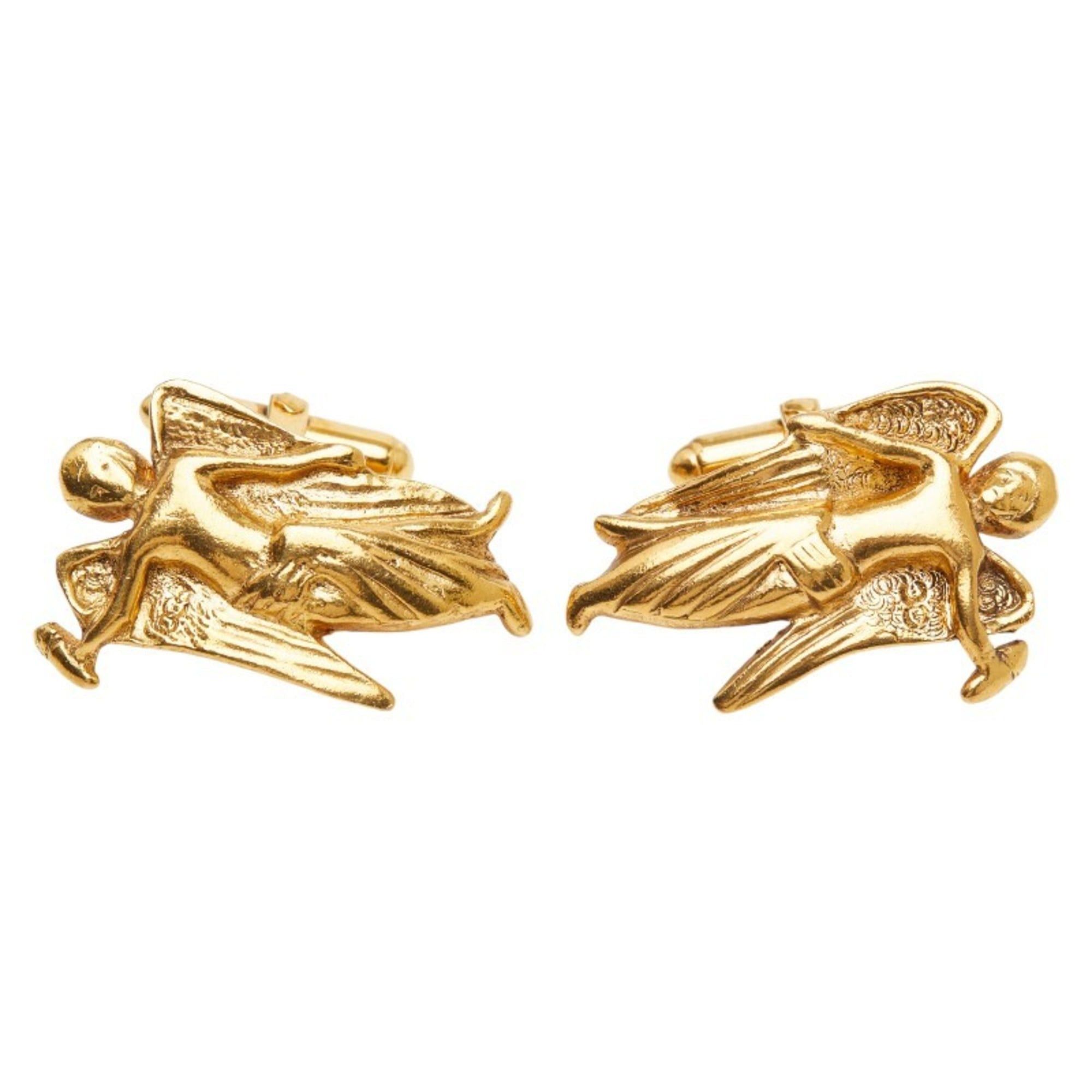 Chanel Vintage Chanel Angel Cufflinks, Gold Plated, Women's Size ONE SIZE - 2 Thumbnail