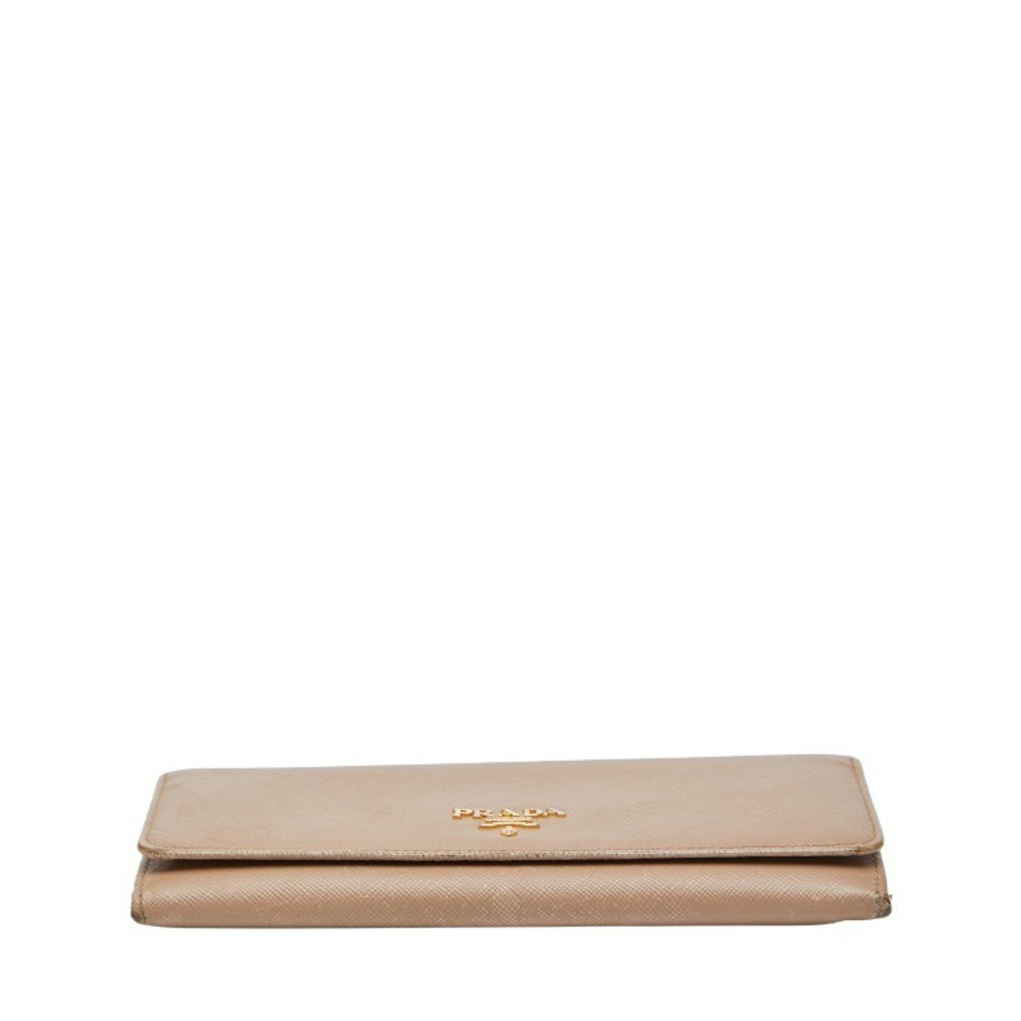 Prada Prada Logo Long Wallet 1M1132 Beige Saffiano Leather Women's PRADA Size ONE SIZE - 3 Thumbnail