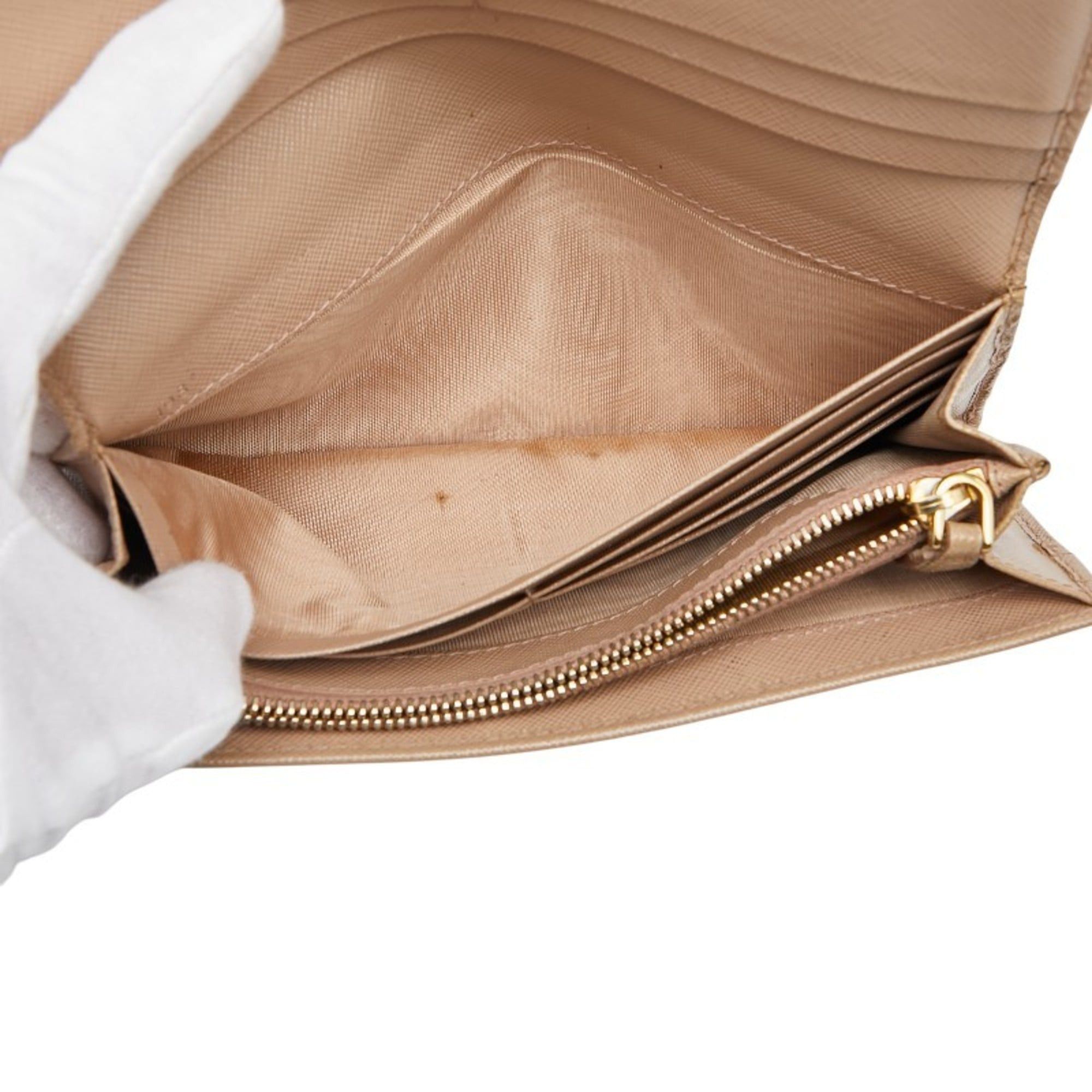 Prada Prada Logo Long Wallet 1M1132 Beige Saffiano Leather Women's PRADA Size ONE SIZE - 11 Thumbnail
