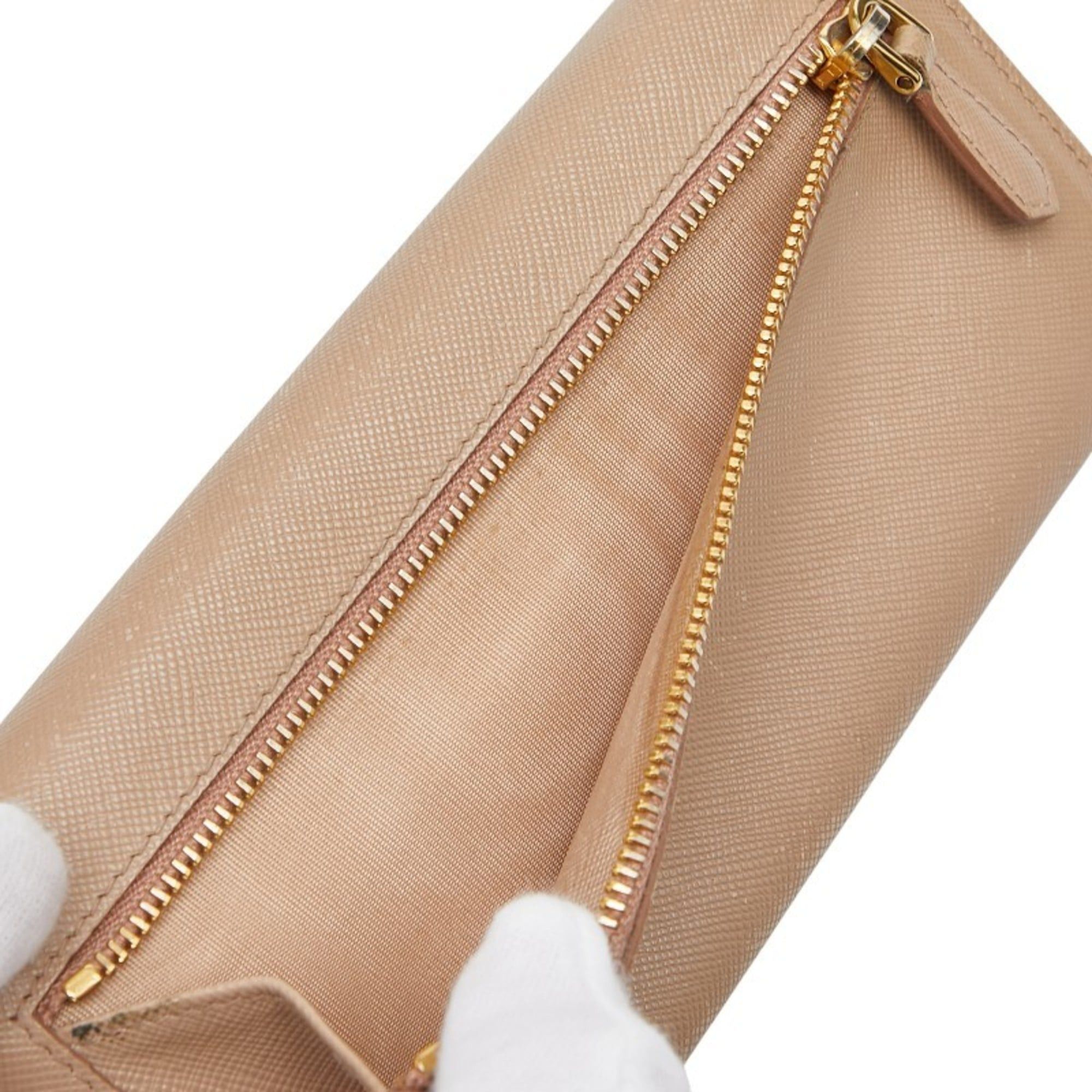Prada Prada Logo Long Wallet 1M1132 Beige Saffiano Leather Women's PRADA Size ONE SIZE - 8 Thumbnail