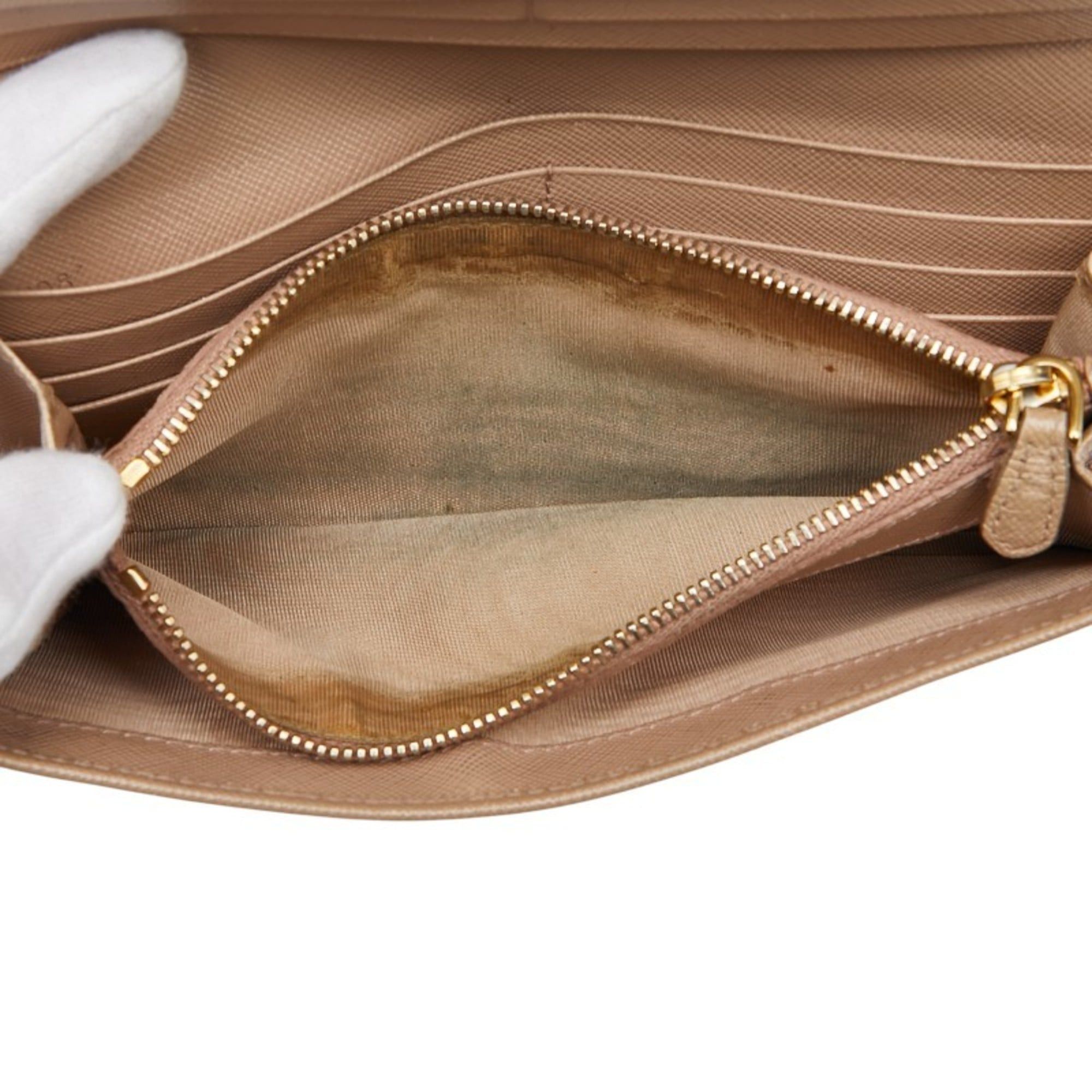 Prada Prada Logo Long Wallet 1M1132 Beige Saffiano Leather Women's PRADA Size ONE SIZE - 10 Thumbnail