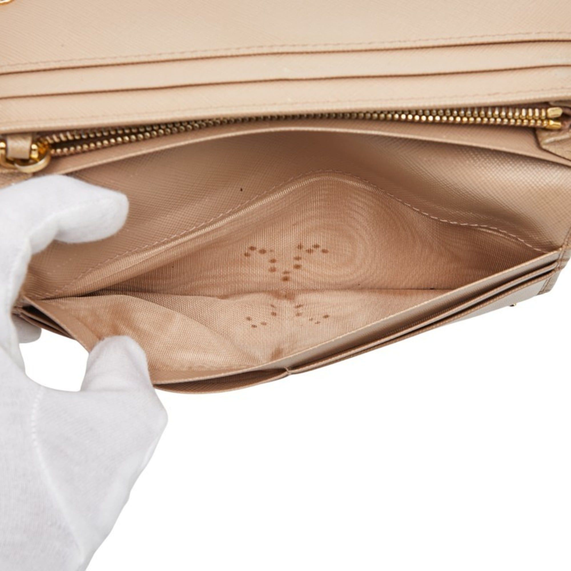 Prada Prada Logo Long Wallet 1M1132 Beige Saffiano Leather Women's PRADA Size ONE SIZE - 12 Thumbnail