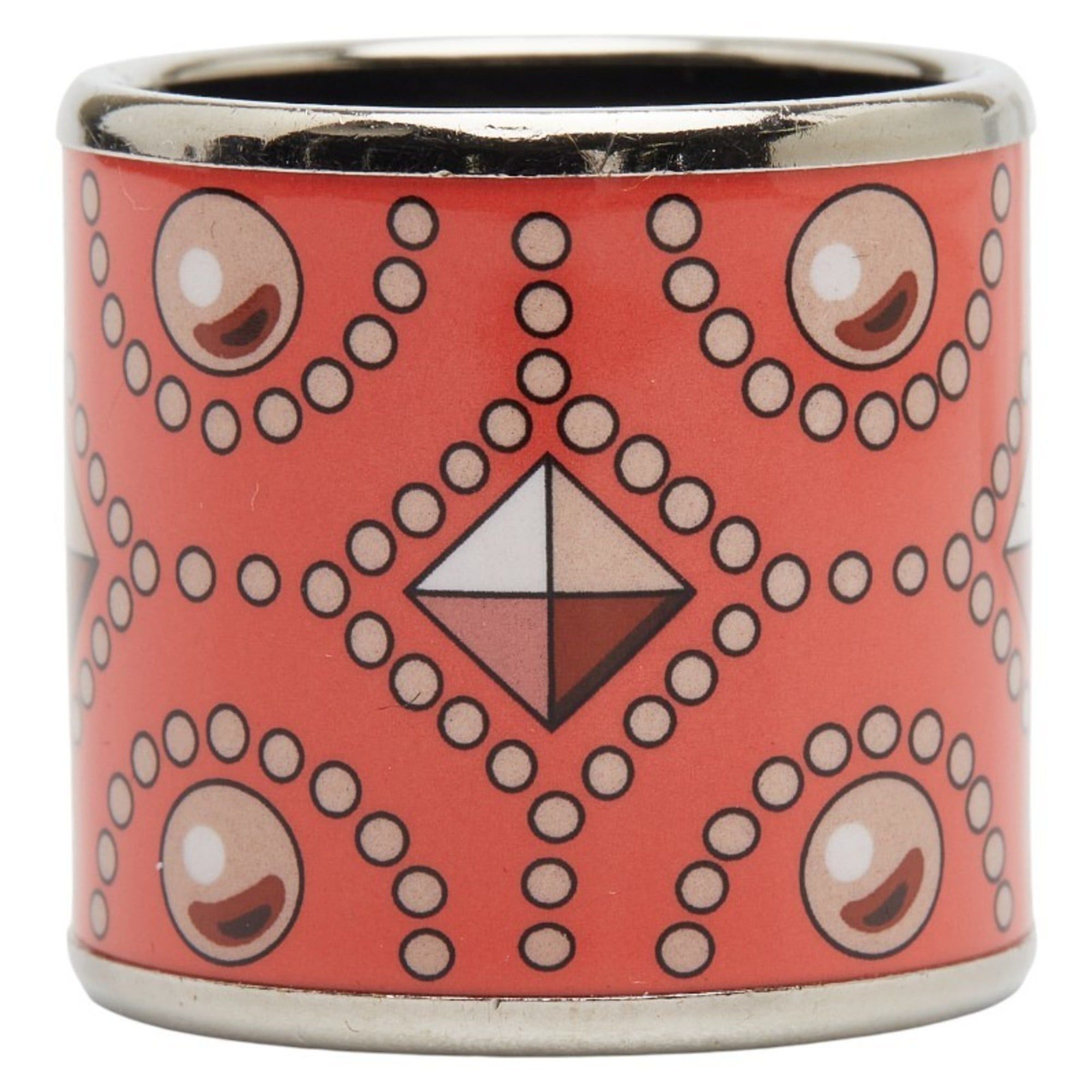 Hermes Hermes Collier de Chien motif scarf with silver and orange metal ring, women's. Size ONE SIZE - 4 Thumbnail