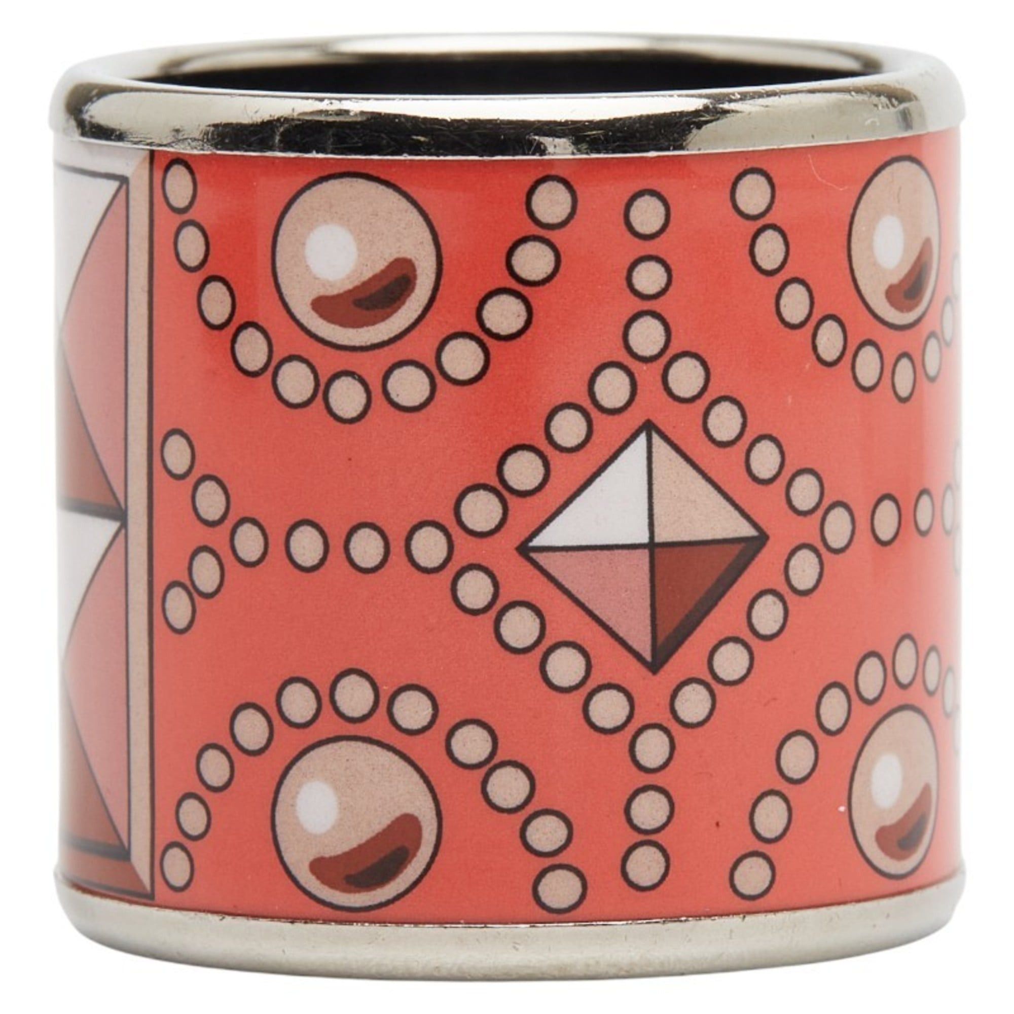 Hermes Hermes Collier de Chien motif scarf with silver and orange metal ring, women's. Size ONE SIZE - 3 Thumbnail