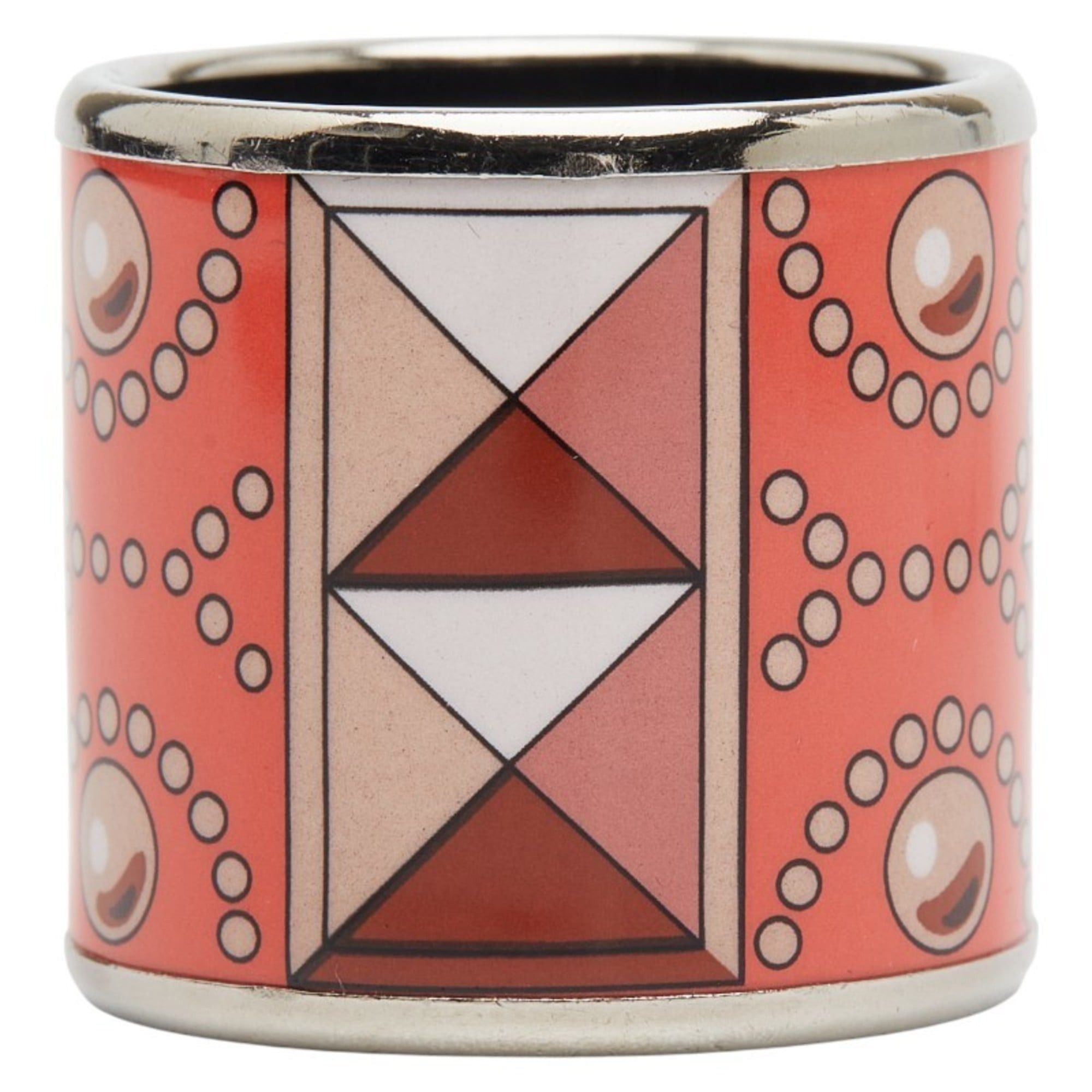 Hermes Hermes Collier de Chien motif scarf with silver and orange metal ring, women's. Size ONE SIZE - 2 Thumbnail