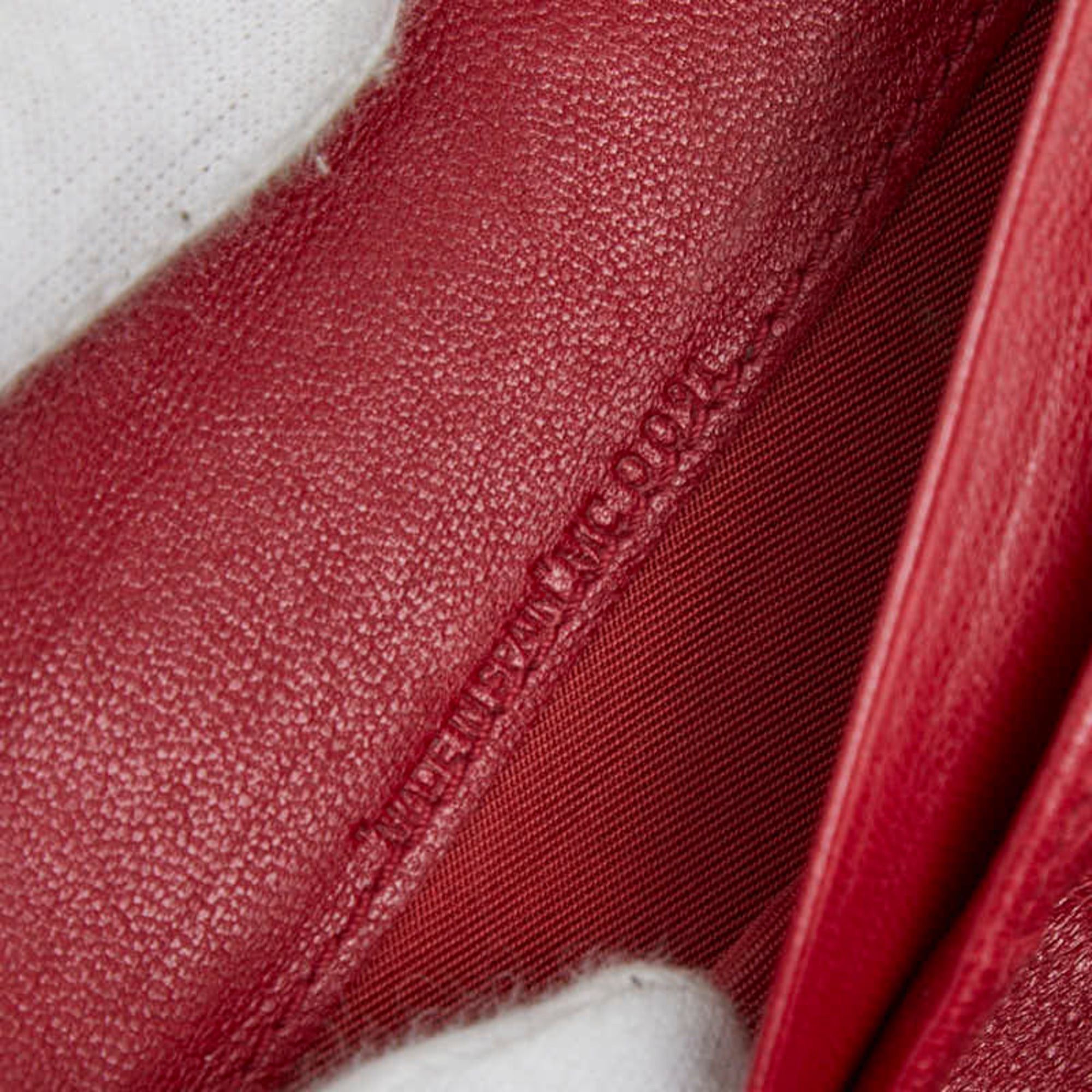 Dior Christian Dior Dior Cannage Stitch Long Wallet Red Nylon Leather Women's Size ONE SIZE - 9 Thumbnail