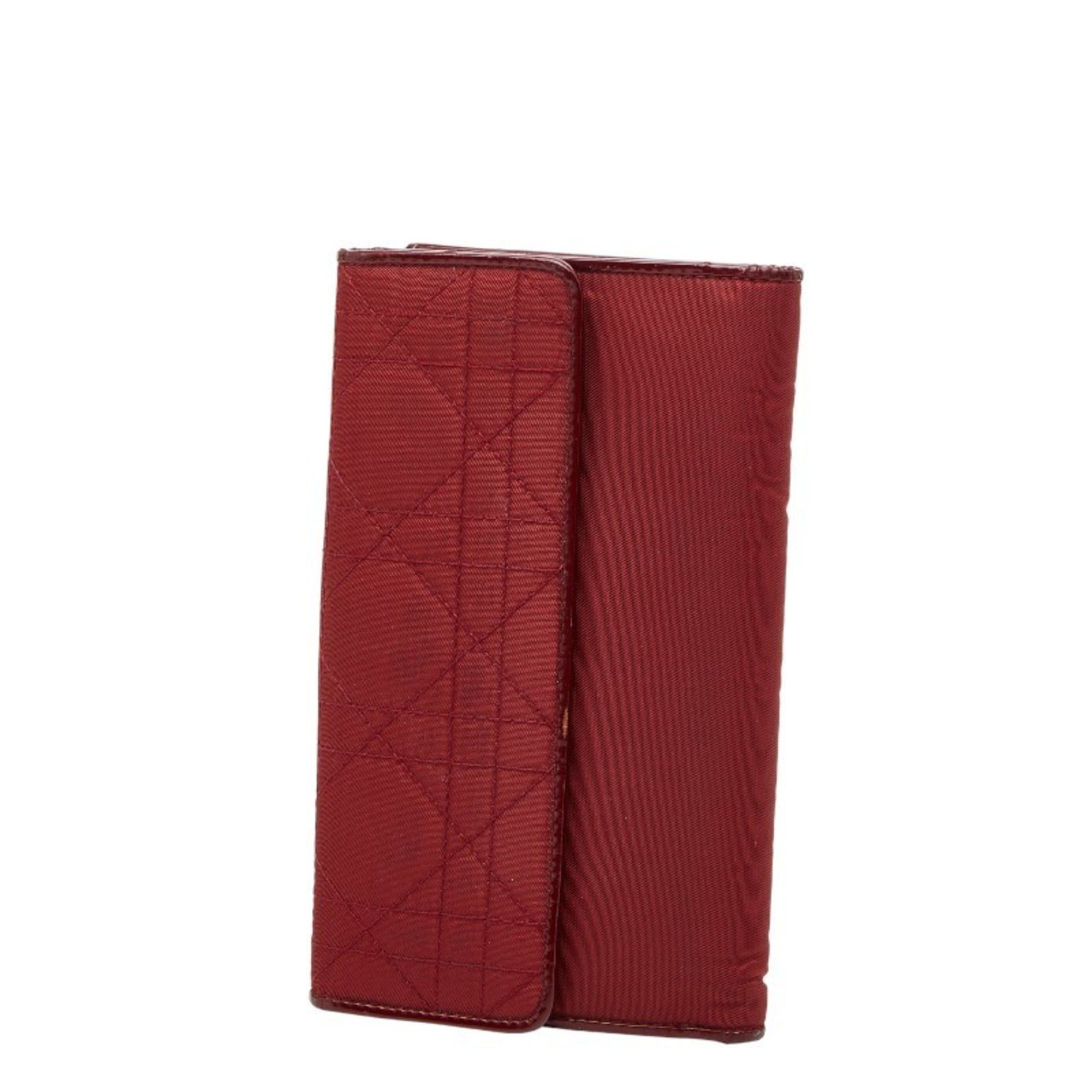 Dior Christian Dior Dior Cannage Stitch Long Wallet Red Nylon Leather Women's Size ONE SIZE - 2 Thumbnail