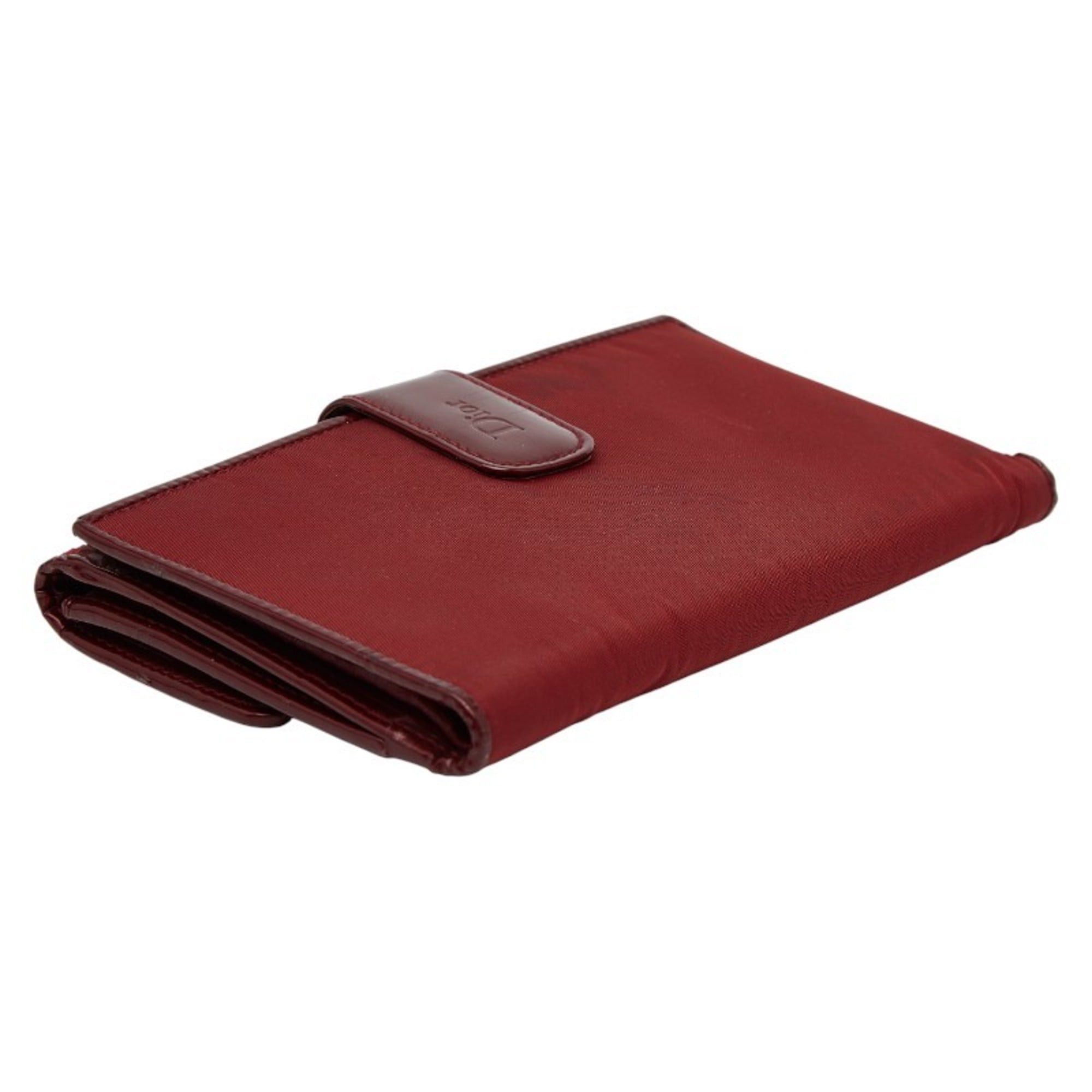 Dior Christian Dior Dior Cannage Stitch Long Wallet Red Nylon Leather Women's Size ONE SIZE - 5 Thumbnail