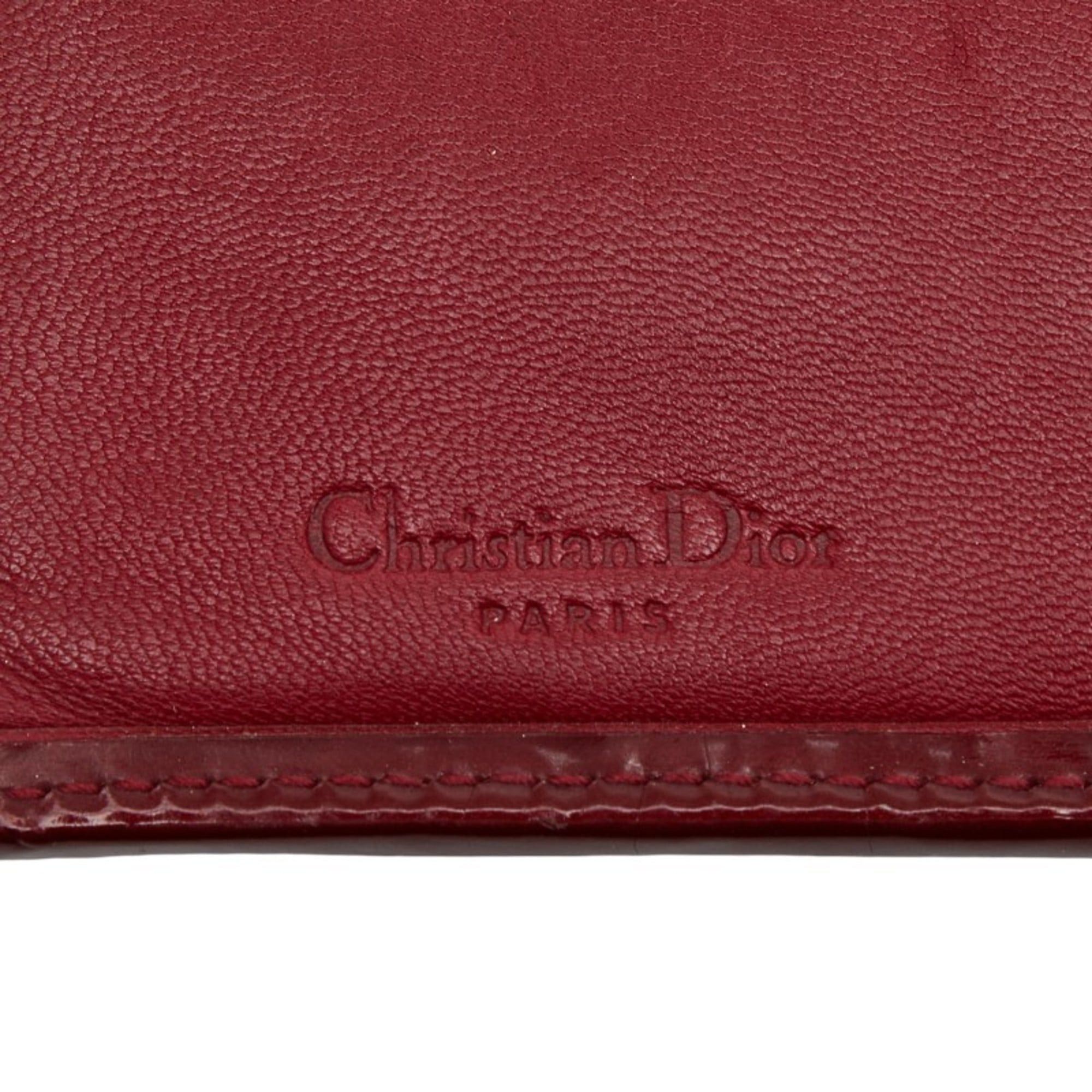 Dior Christian Dior Dior Cannage Stitch Long Wallet Red Nylon Leather Women's Size ONE SIZE - 8 Thumbnail