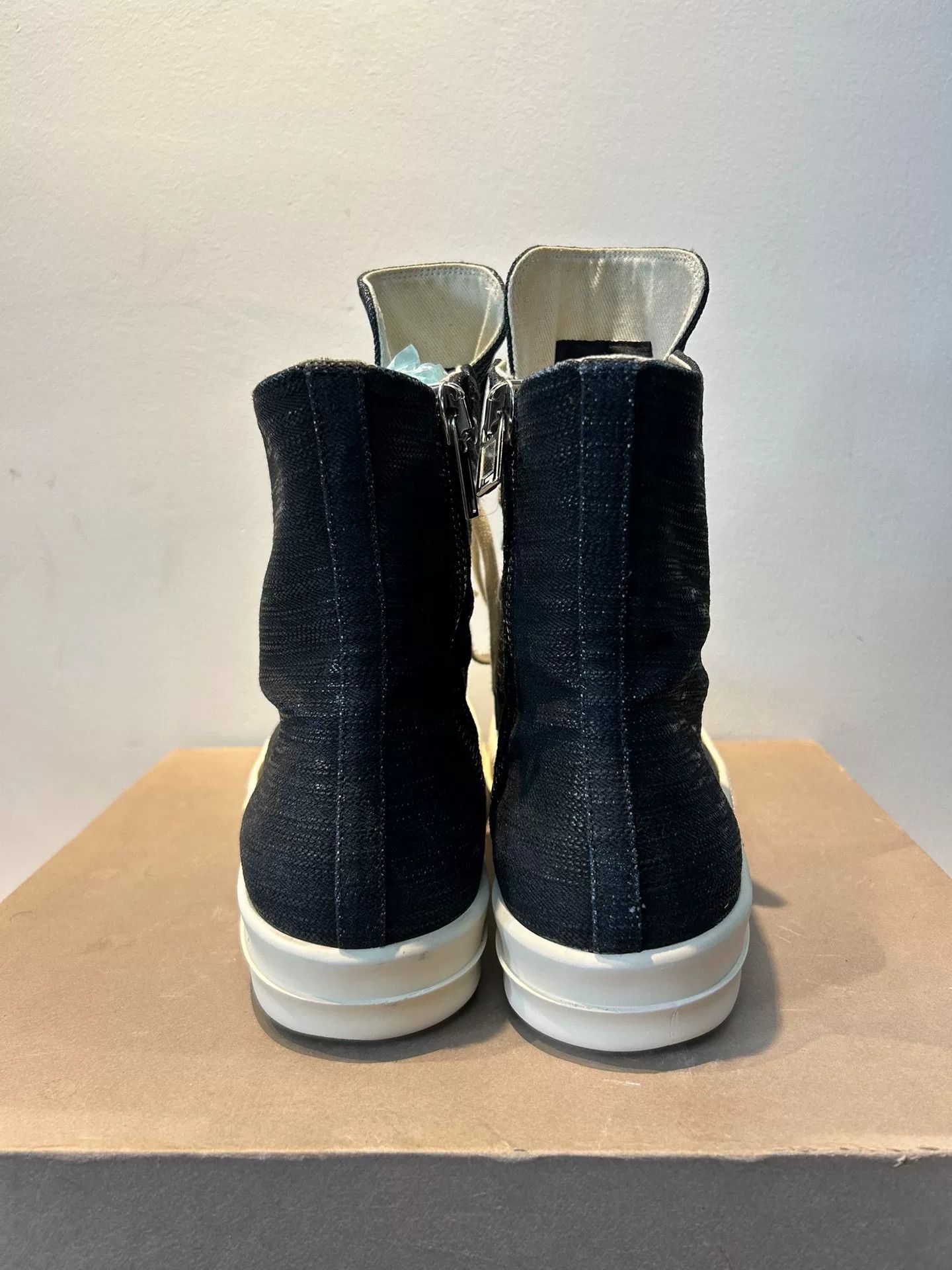 Rick Owens rick owens high-top canvas sneakers in black Size US 10.5 / EU 43-44 - 4 Thumbnail