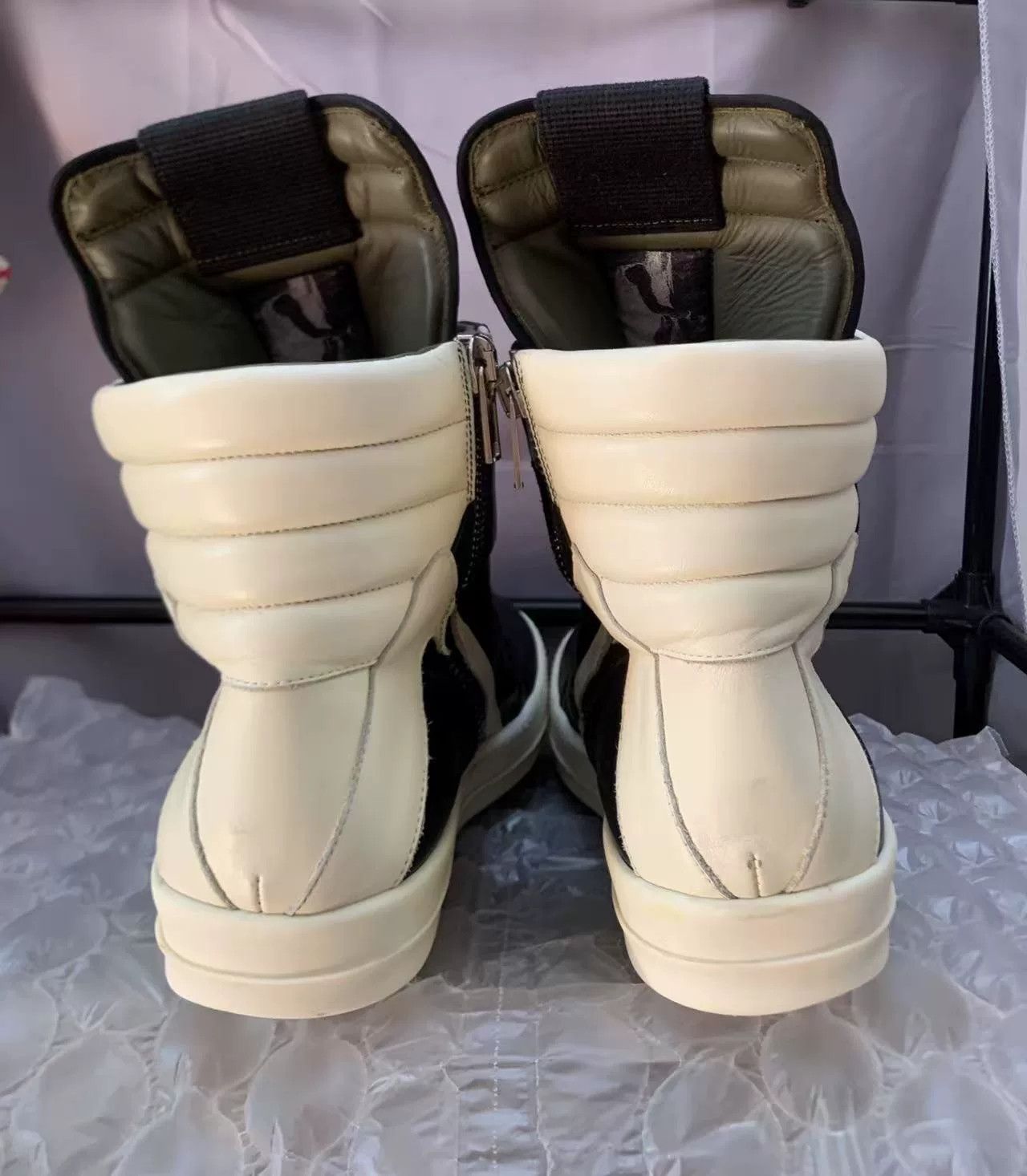 Rick Owens rick owens new black leather high-top sneakers Size US 11.5 / EU 44-45 - 4 Thumbnail