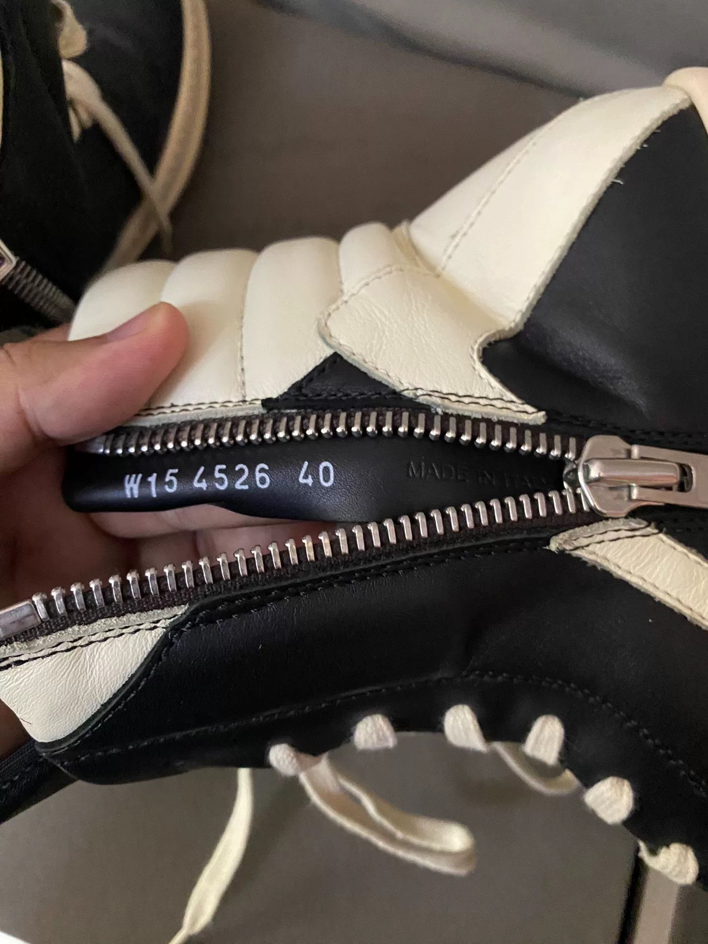 Rick Owens rick owens black and white high-top sneakers Size US 7.5 / EU 40-41 - 5 Thumbnail