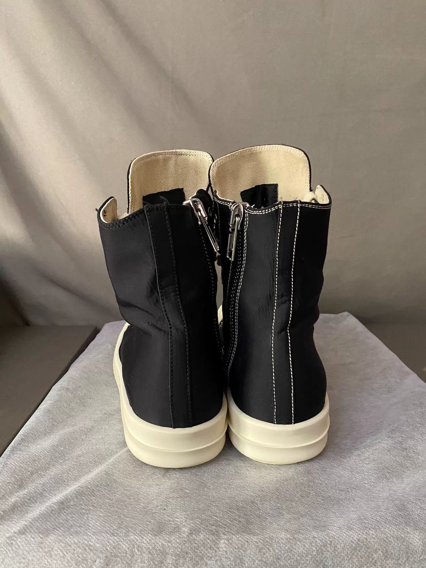 Rick Owens rick owens high-top sneakers in black and cream Size US 8.5 / EU 41-42 - 4 Thumbnail