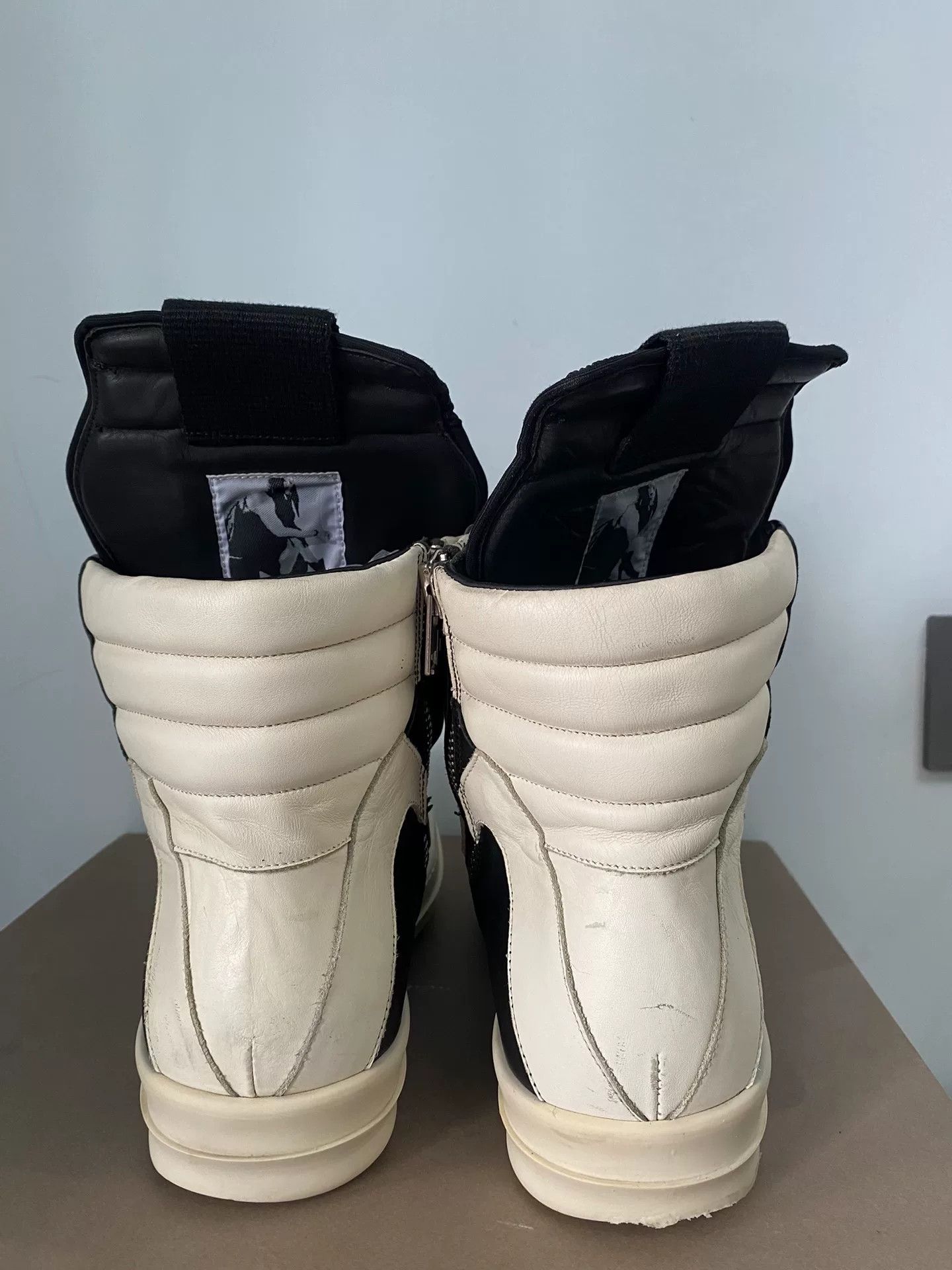 Rick Owens rick owens black leather high-top sneakers Size US 10 / EU 43 - 4 Thumbnail