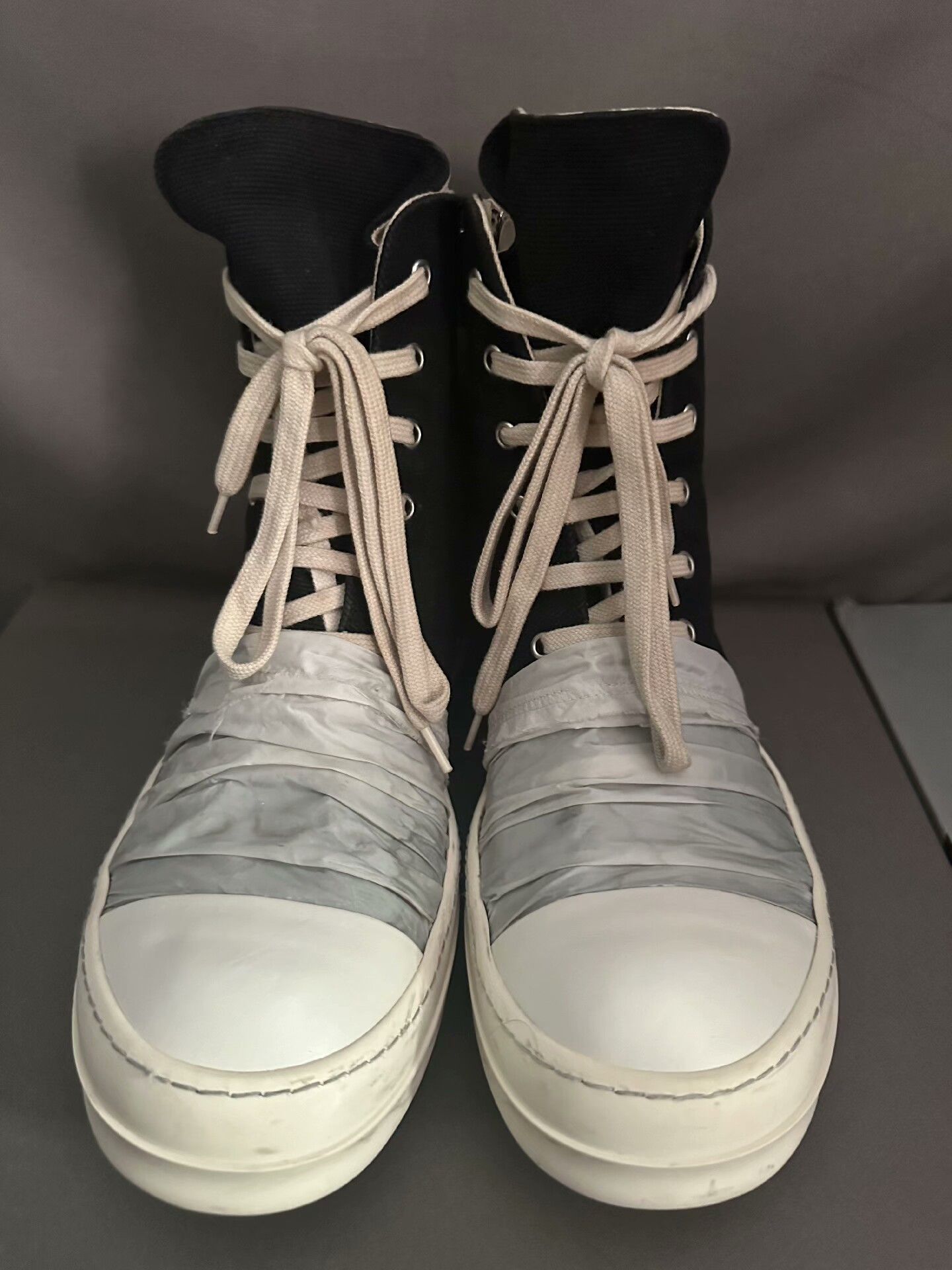 Rick Owens rick owens white lace-up high-top sneakers Size US 9 / EU 42 - 2 Thumbnail