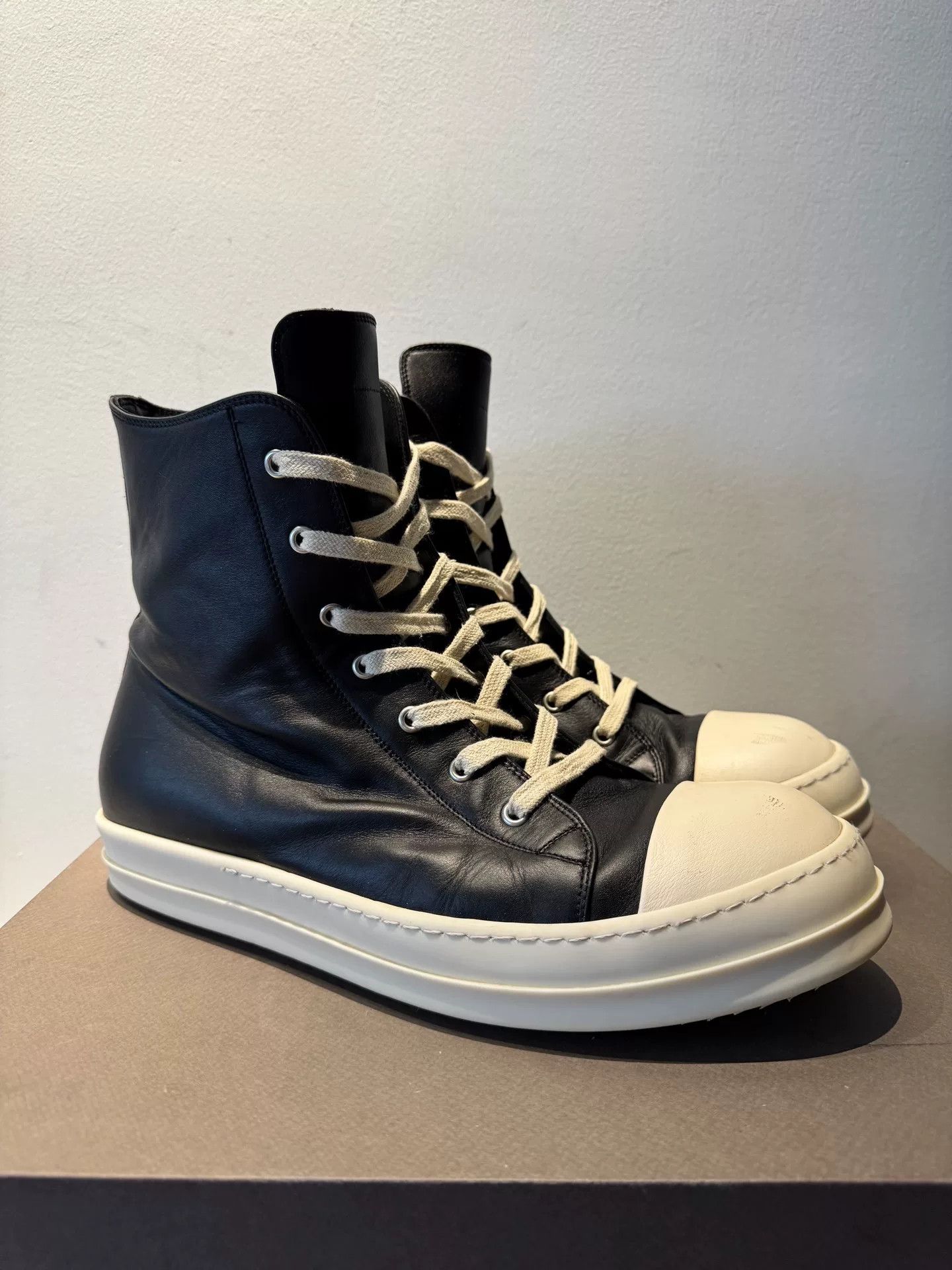 Rick Owens rick owens high-top leather sneakers size 44 Size US 10 / EU 43 - 3 Thumbnail