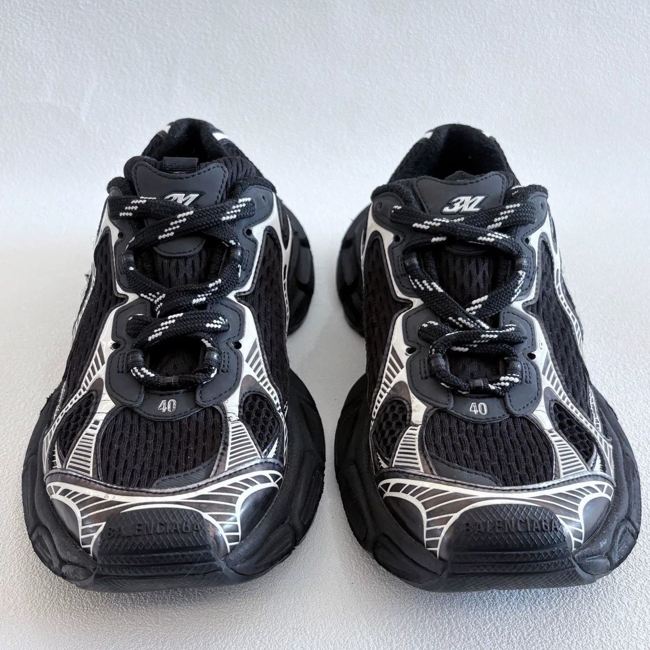 Balenciaga balenciaga 3xl black silver dad shoes Size US 7 / EU 40 - 2 Thumbnail