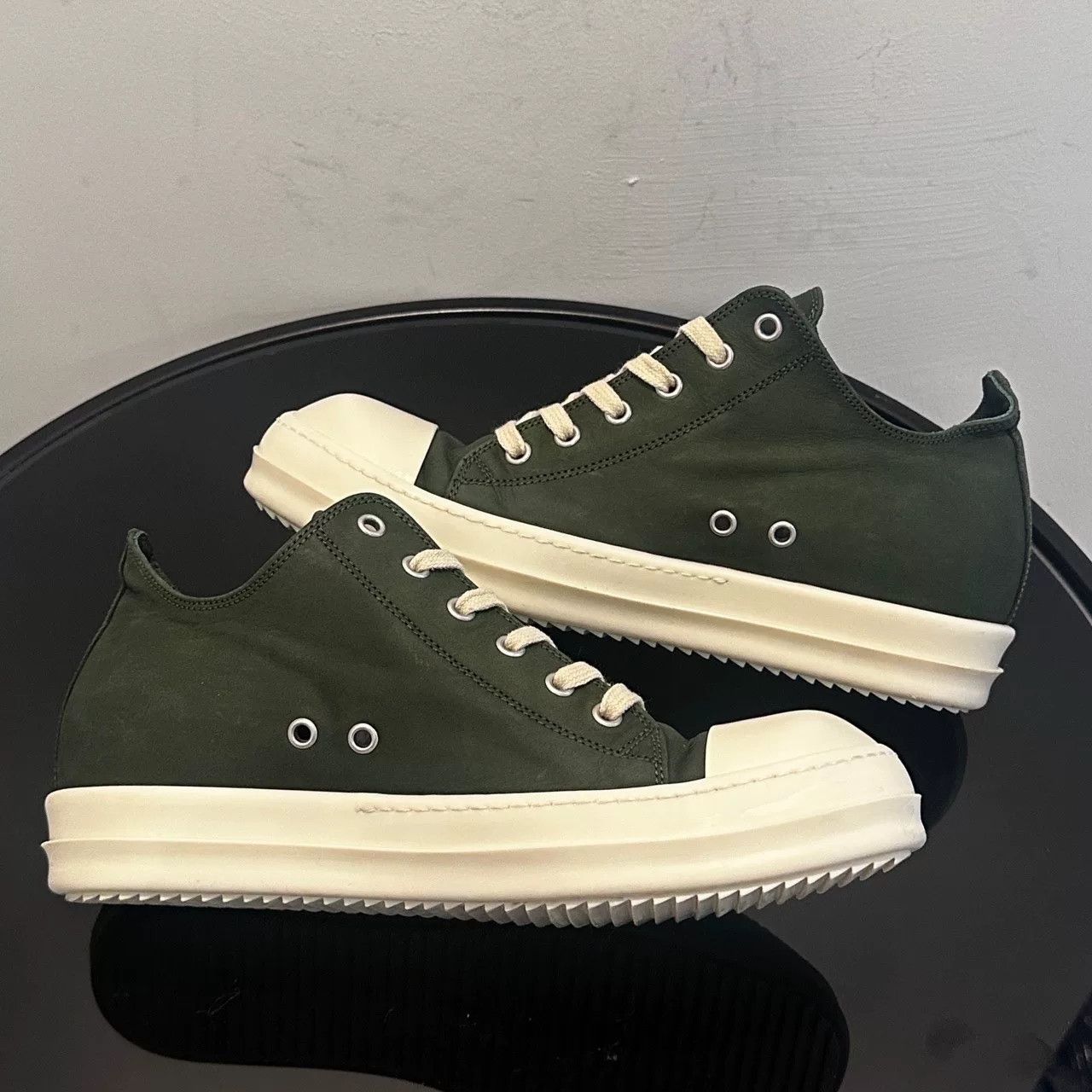 Rick Owens rick owens low-top sneakers in dark green Size US 7 / EU 40 - 2 Thumbnail