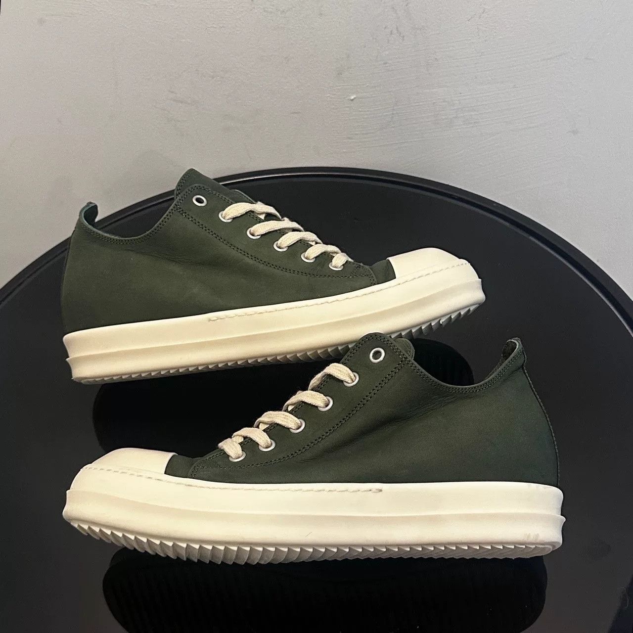 Rick Owens rick owens low-top sneakers in dark green Size US 7 / EU 40 - 3 Thumbnail