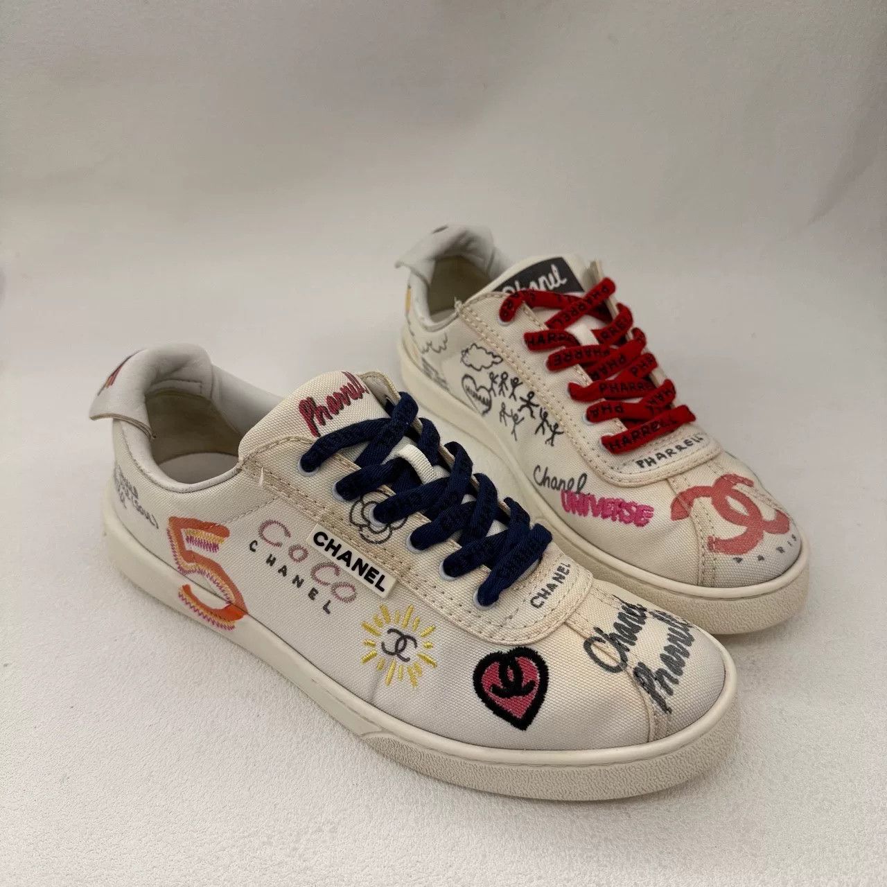 Chanel Pharrell x CHANEL Limited Edition Graffiti Sneakers Size US 8.5 / EU 41-42 - 3 Thumbnail