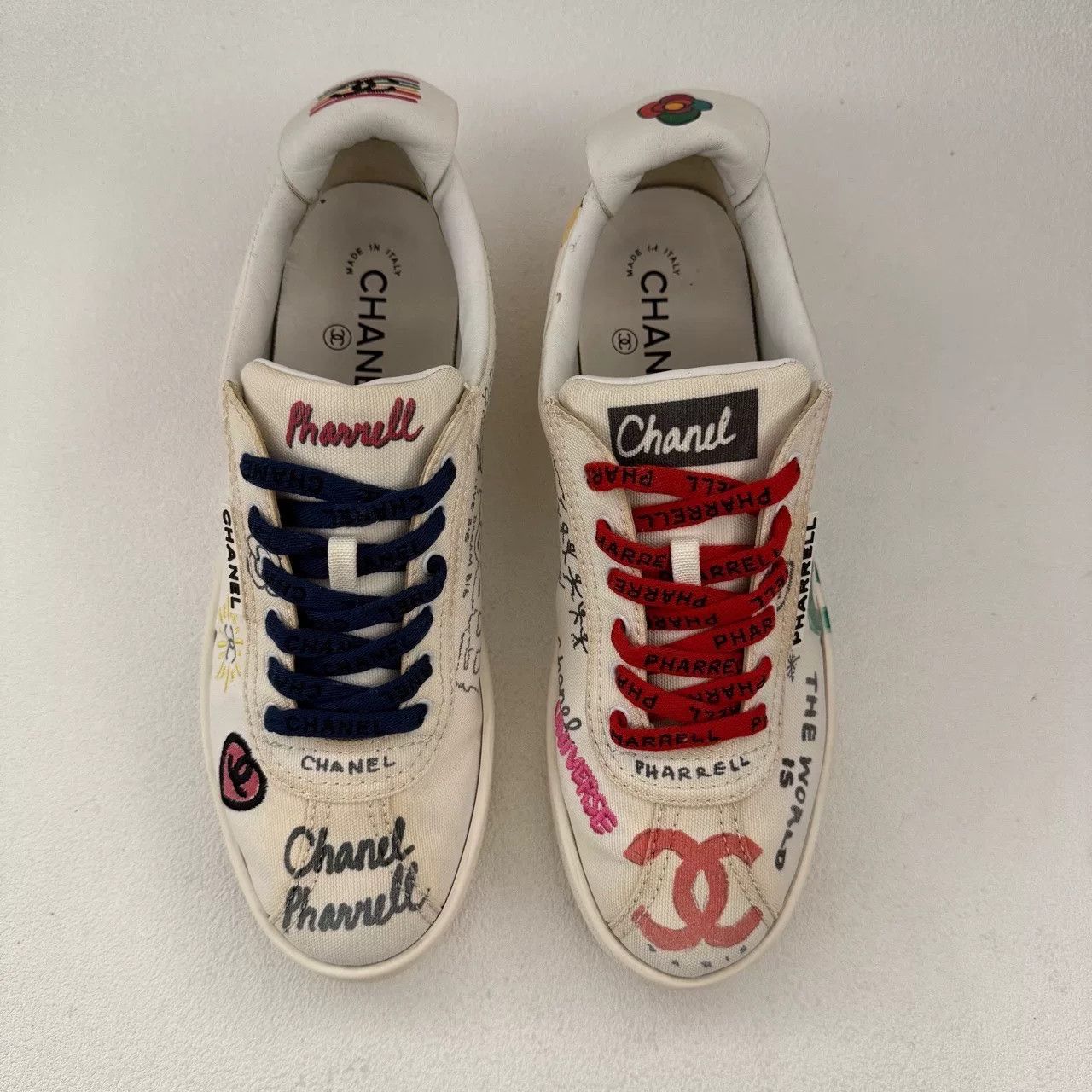 Chanel Pharrell x CHANEL Limited Edition Graffiti Sneakers Size US 8.5 / EU 41-42 - 2 Thumbnail