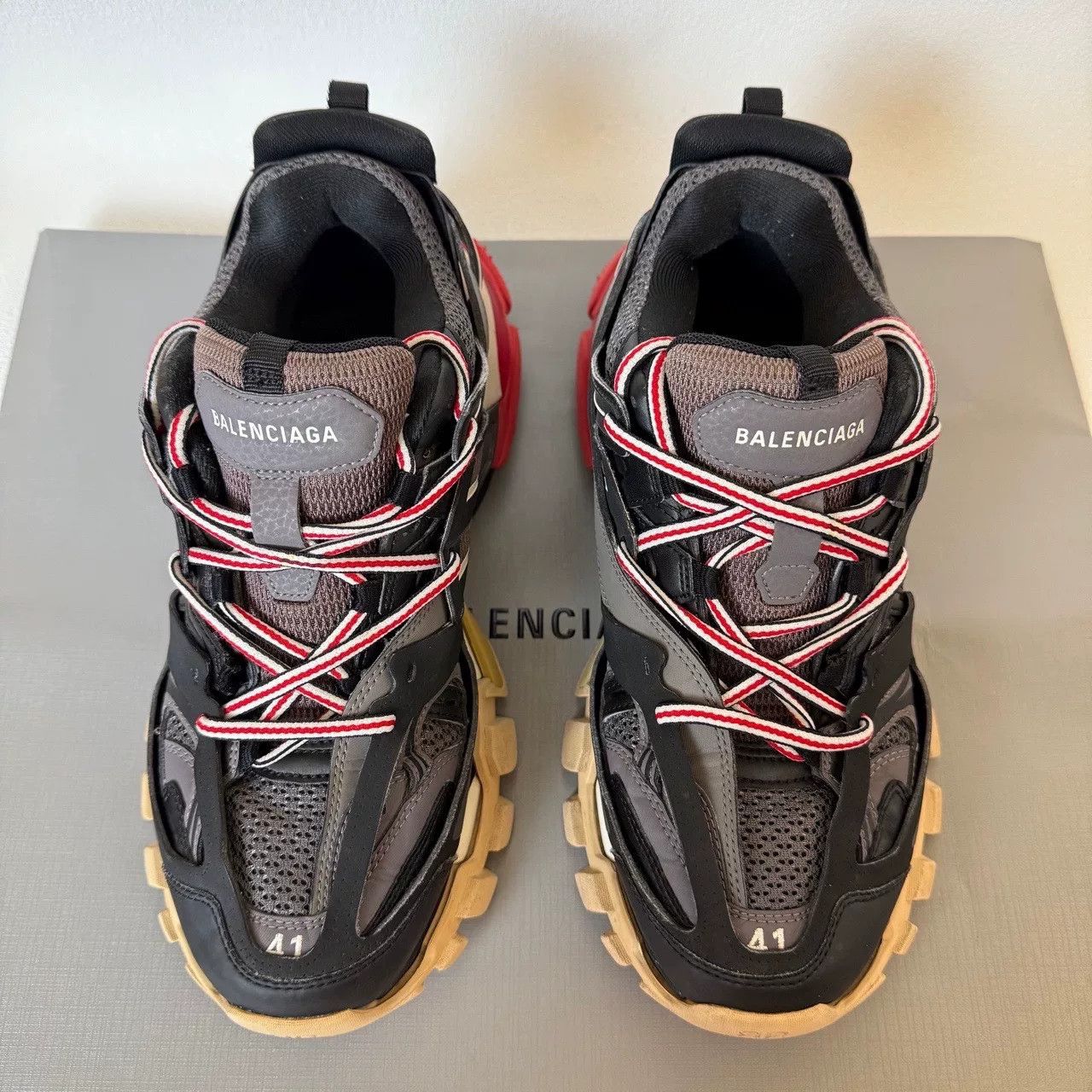 Balenciaga balenciaga black and red track sneakers Size US 10 / EU 43 - 2 Thumbnail