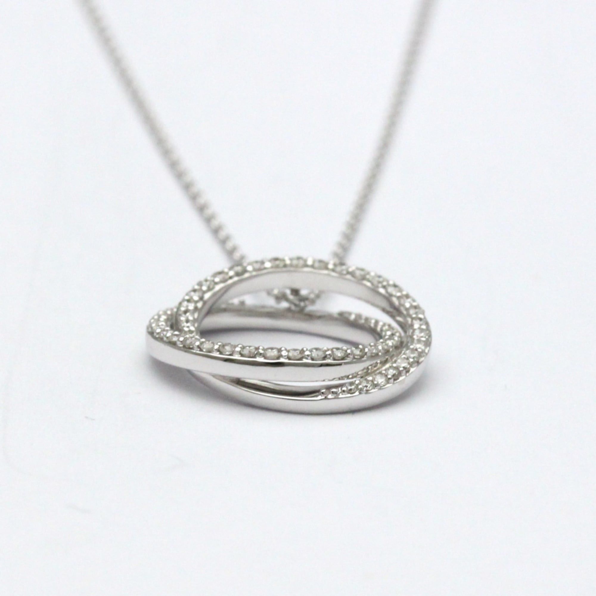 Other Ponte Vecchio Diamond Circle Necklace White Gold (18K) Diamond Men,Women Fashion Pendant Necklace (Silver) Size ONE SIZE - 4 Thumbnail
