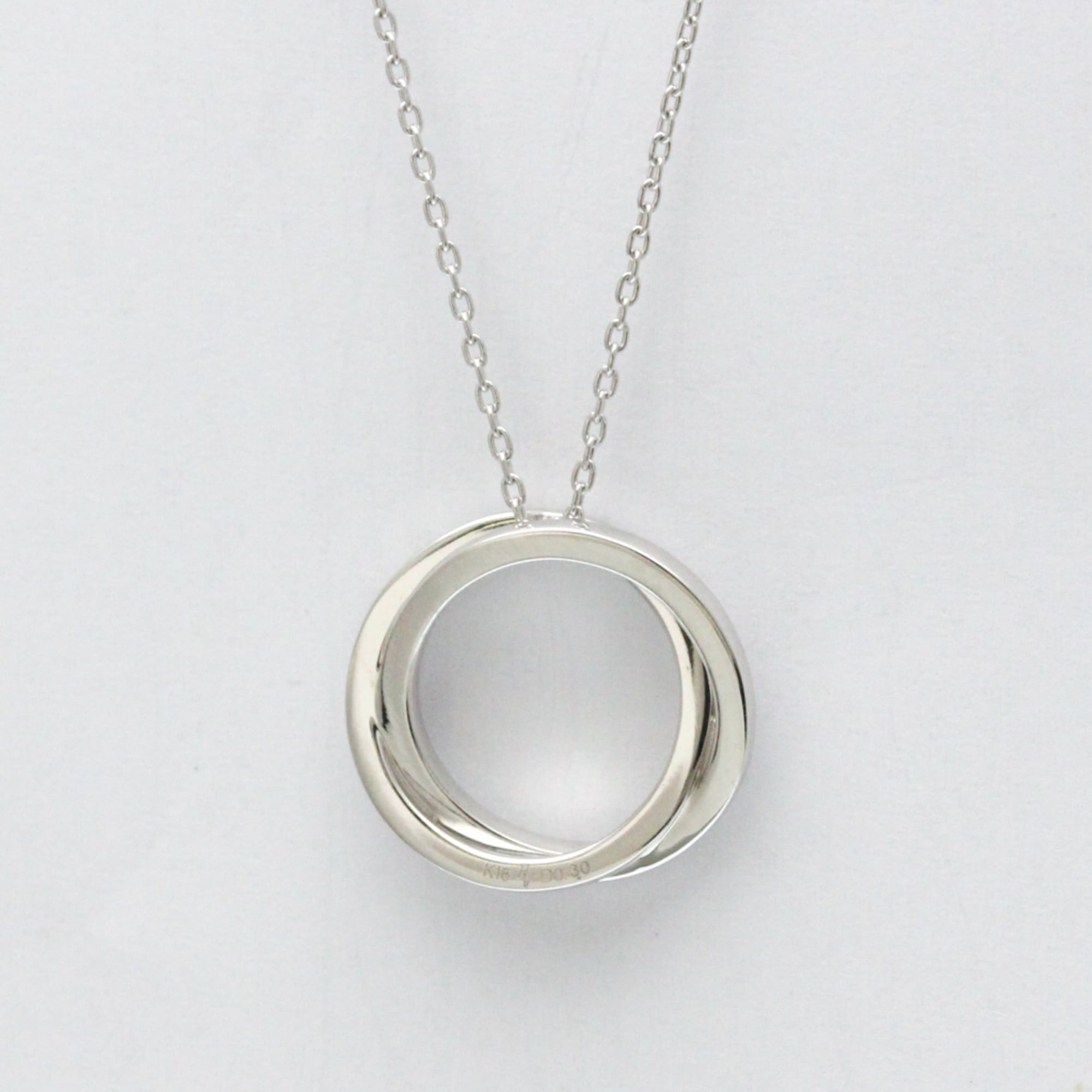 Other Ponte Vecchio Diamond Circle Necklace White Gold (18K) Diamond Men,Women Fashion Pendant Necklace (Silver) Size ONE SIZE - 5 Thumbnail