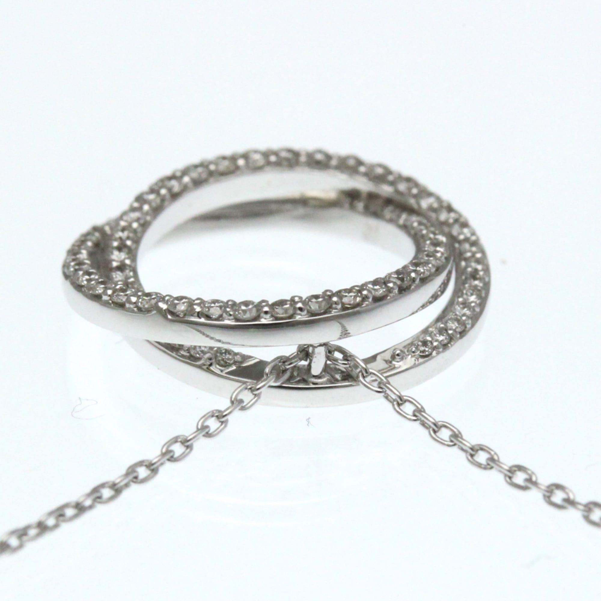 Other Ponte Vecchio Diamond Circle Necklace White Gold (18K) Diamond Men,Women Fashion Pendant Necklace (Silver) Size ONE SIZE - 10 Thumbnail