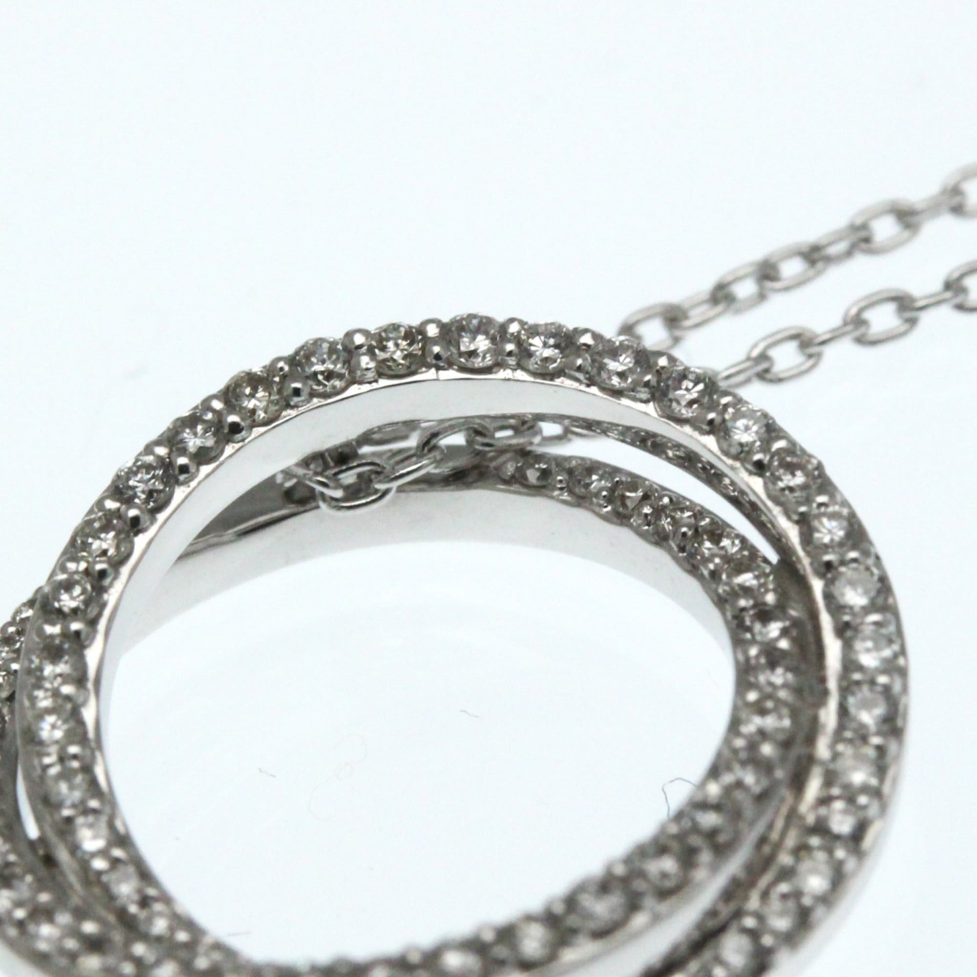 Other Ponte Vecchio Diamond Circle Necklace White Gold (18K) Diamond Men,Women Fashion Pendant Necklace (Silver) Size ONE SIZE - 11 Thumbnail