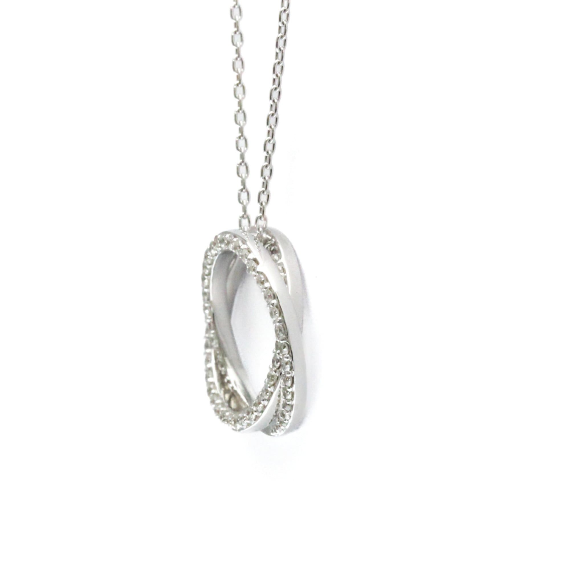 Other Ponte Vecchio Diamond Circle Necklace White Gold (18K) Diamond Men,Women Fashion Pendant Necklace (Silver) Size ONE SIZE - 2 Thumbnail