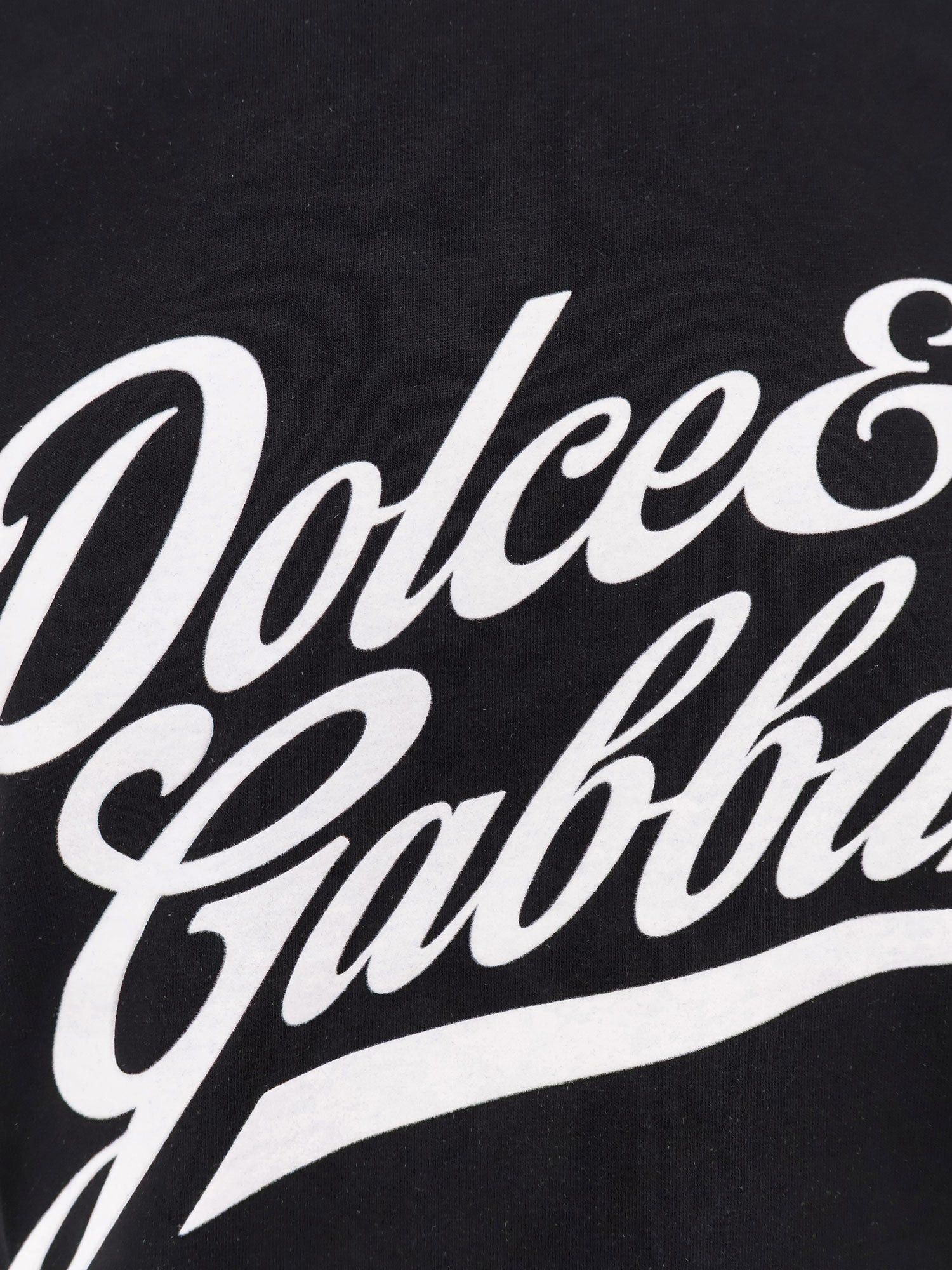 Cotton T-Shirt With Flocked Logo Print