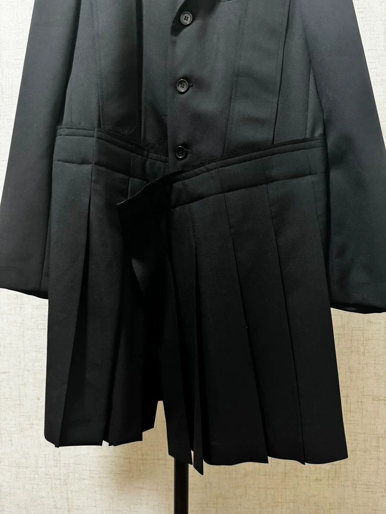 Comme des Garcons CDG Black Pleated Hem Blazer Coat Size US M / EU 48-50 / 2 - 3 Thumbnail