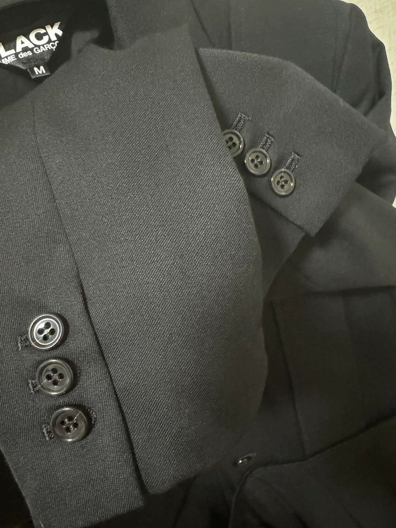 Comme des Garcons CDG Black Pleated Hem Blazer Coat Size US M / EU 48-50 / 2 - 6 Thumbnail